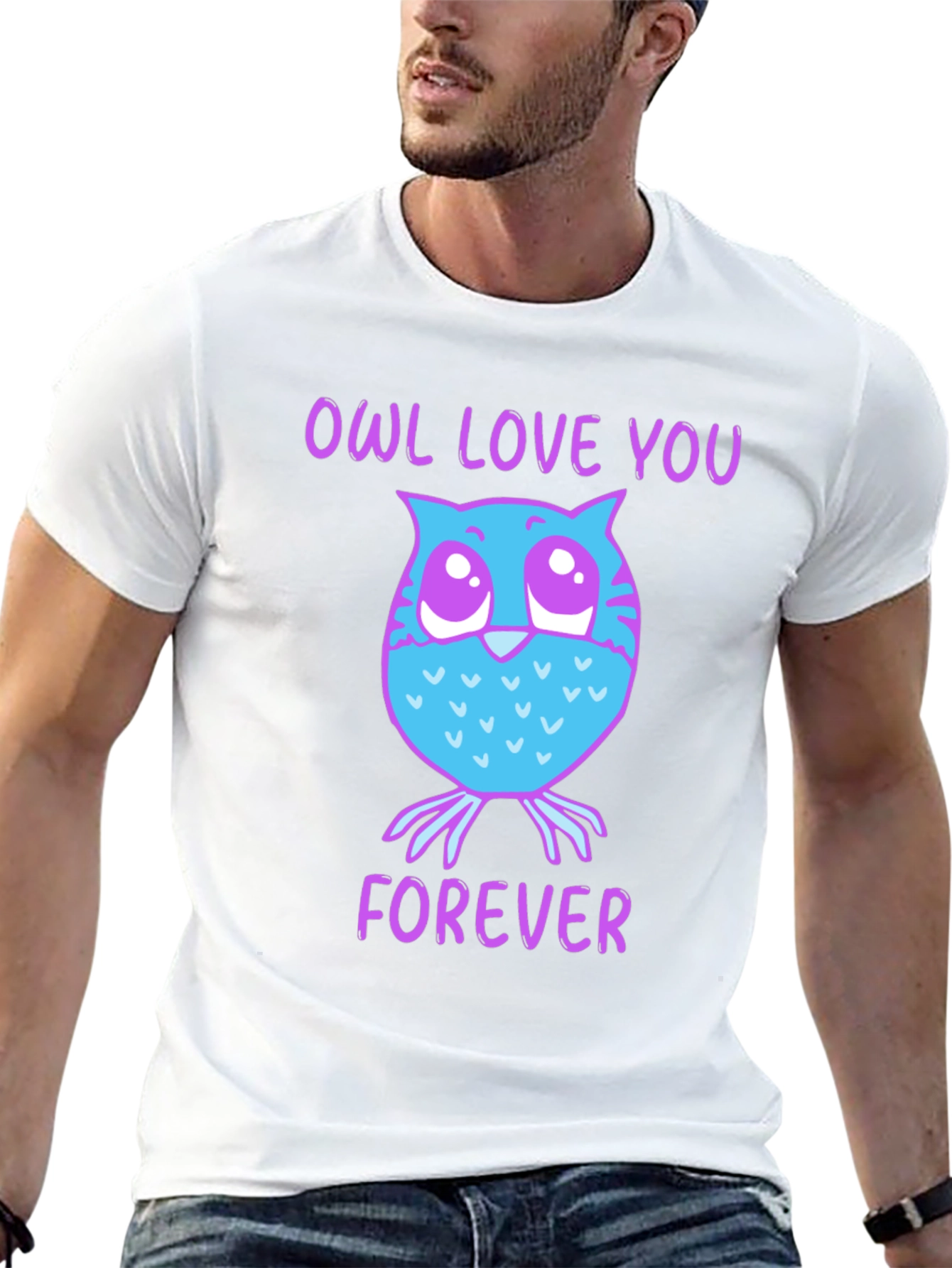 Black Owl Love You Forever Graphic T-Shirt view 13