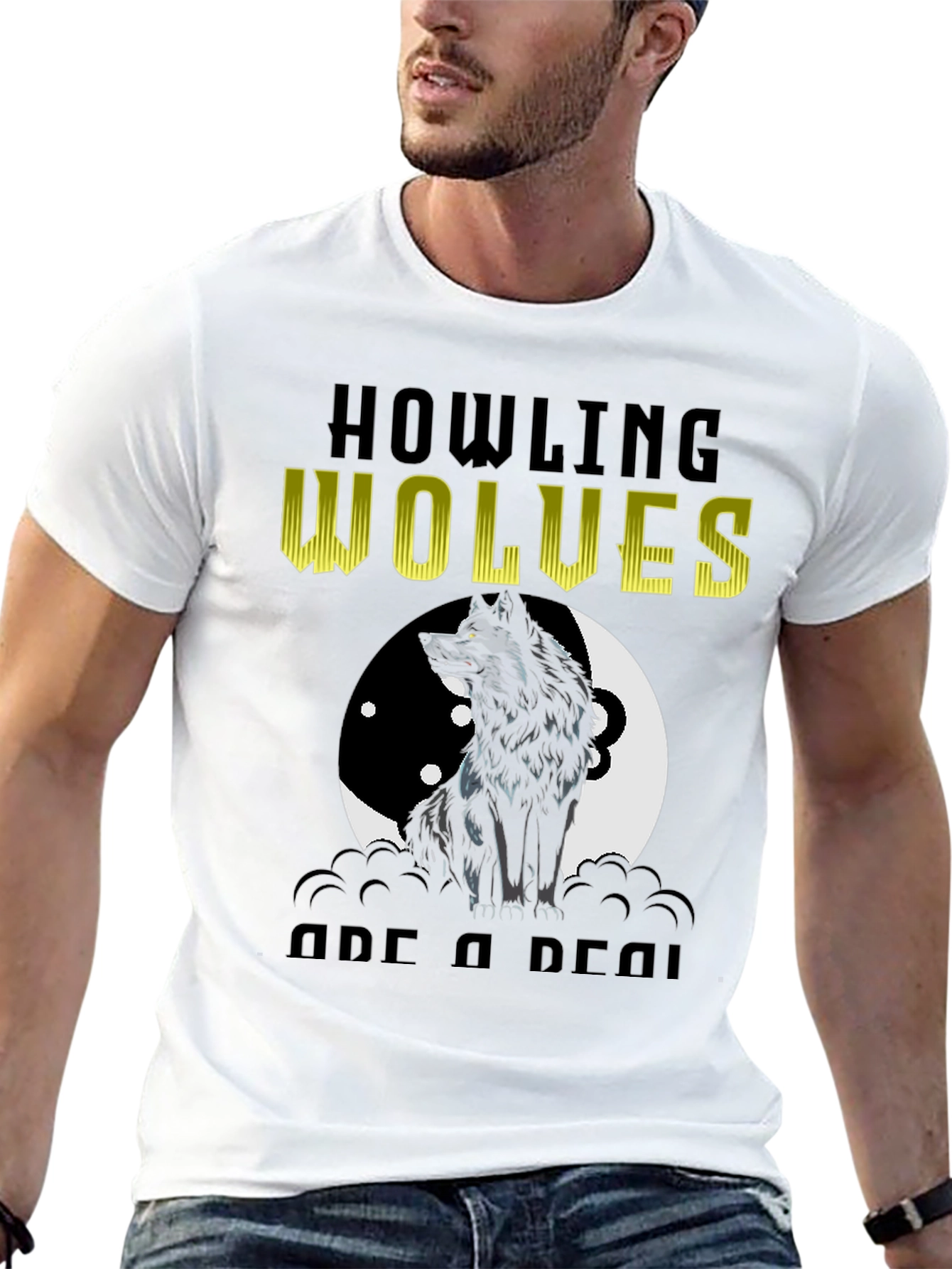 Black Howling Wolves Graphic Tee - Black T-Shirt view 13