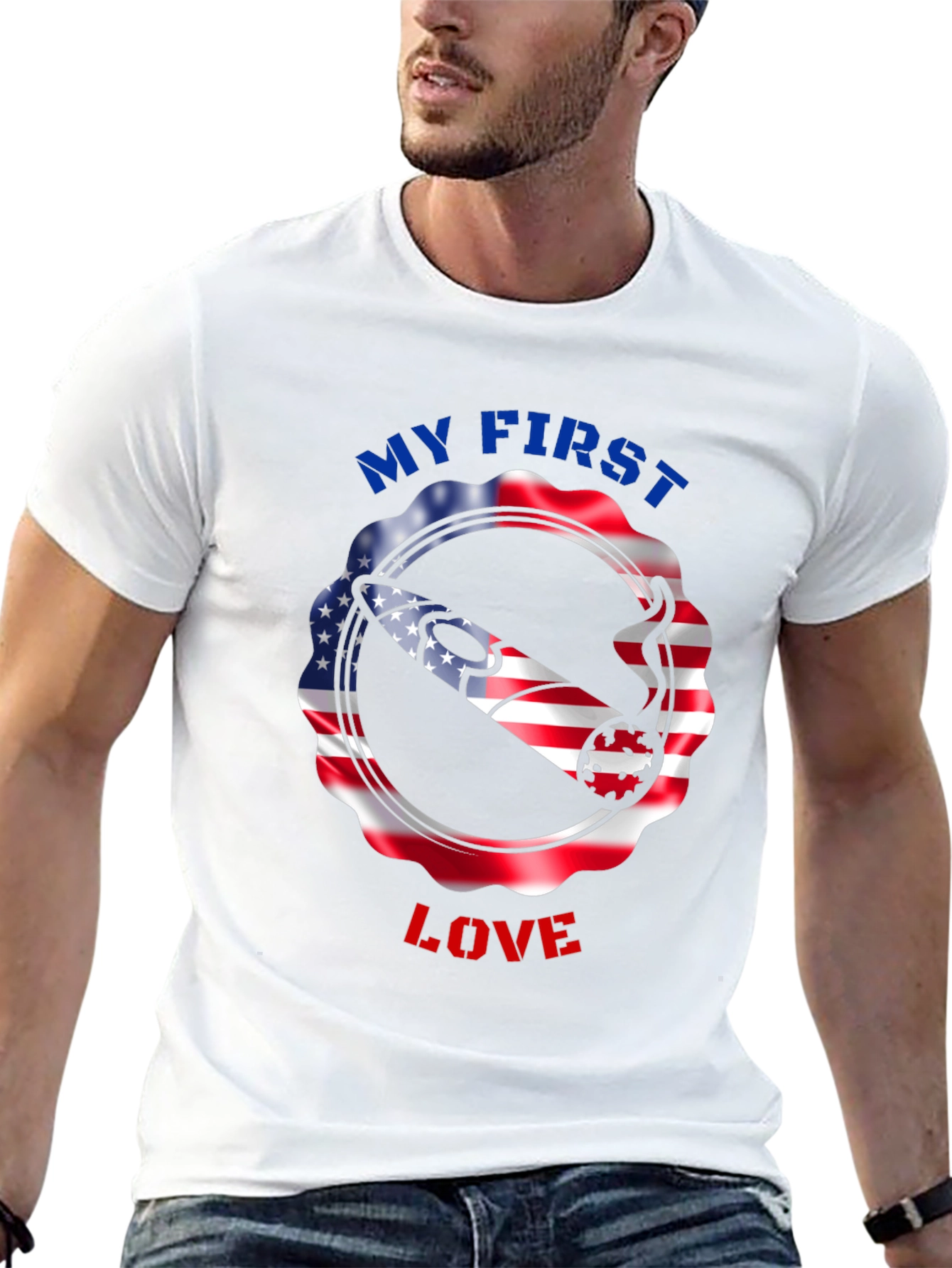 Black My First Love Graphic T-Shirt view 13