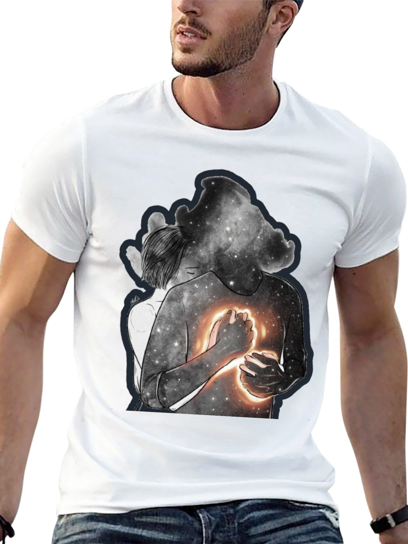 Celestial Embrace Graphic Tee - Modern Art Shirt - 13