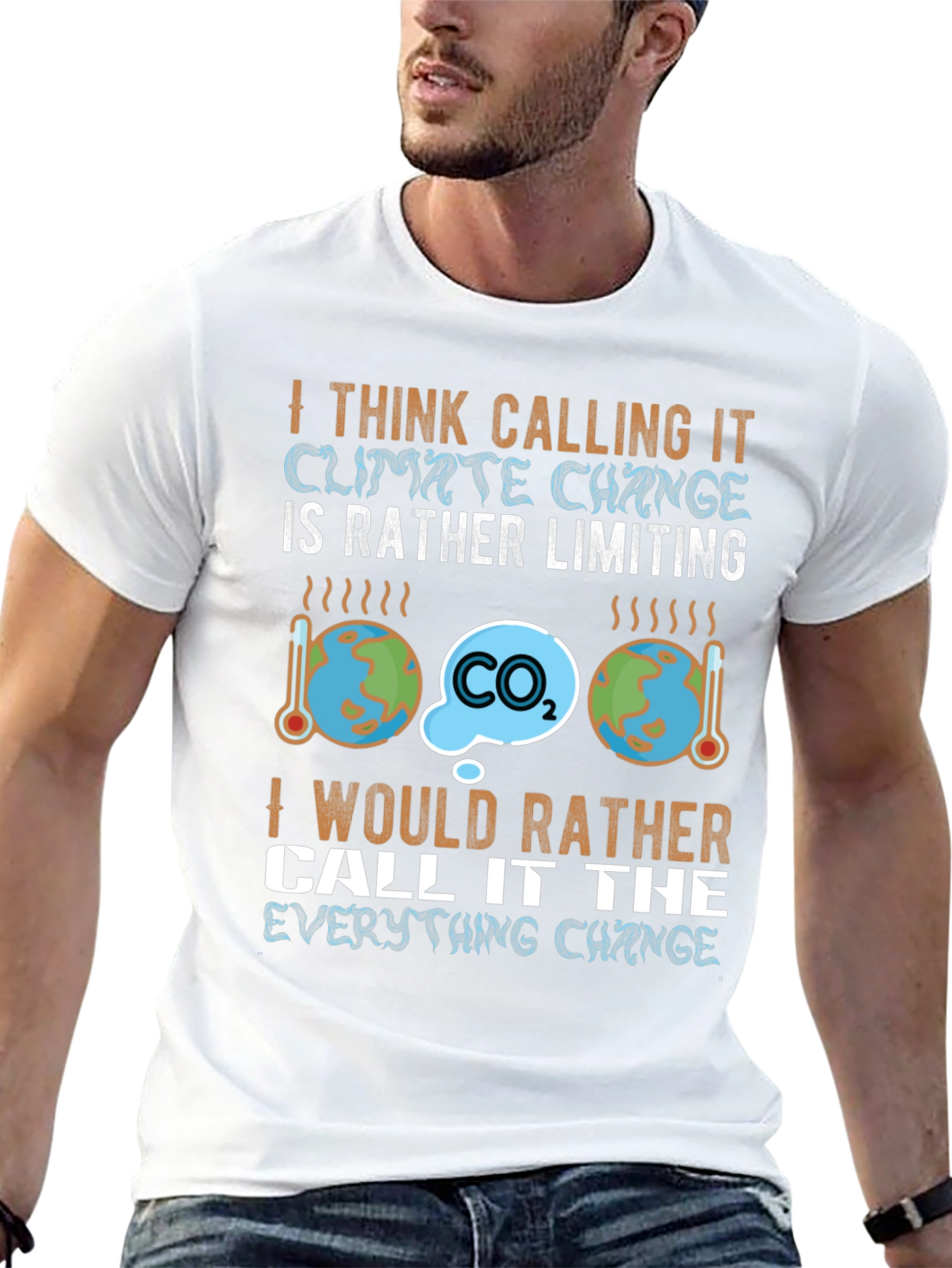 Black Climate Change Slogan Graphic T-Shirt view 13
