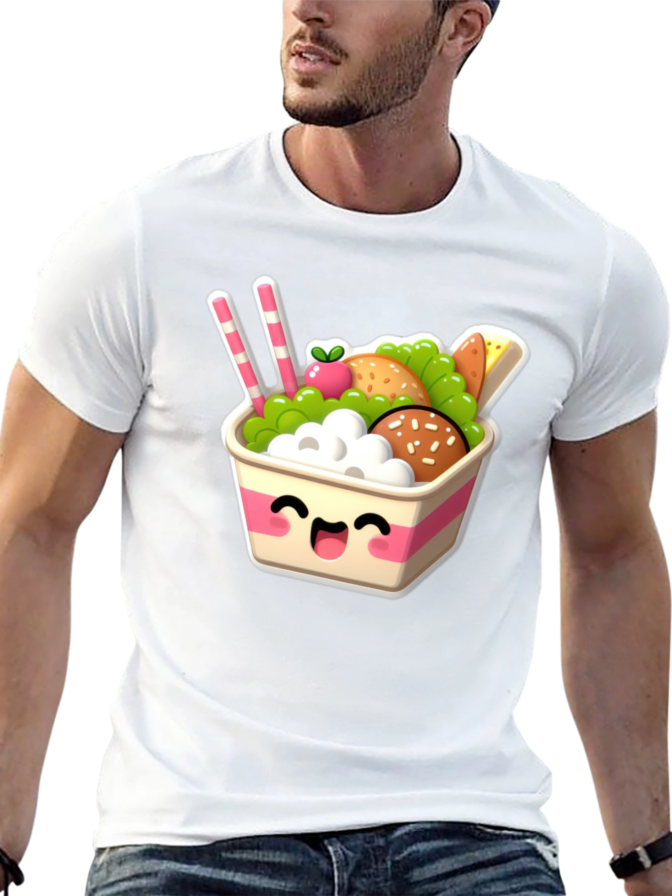 Black Kawaii Food Bowl Graphic Tee - Cute Comfort Style view 13