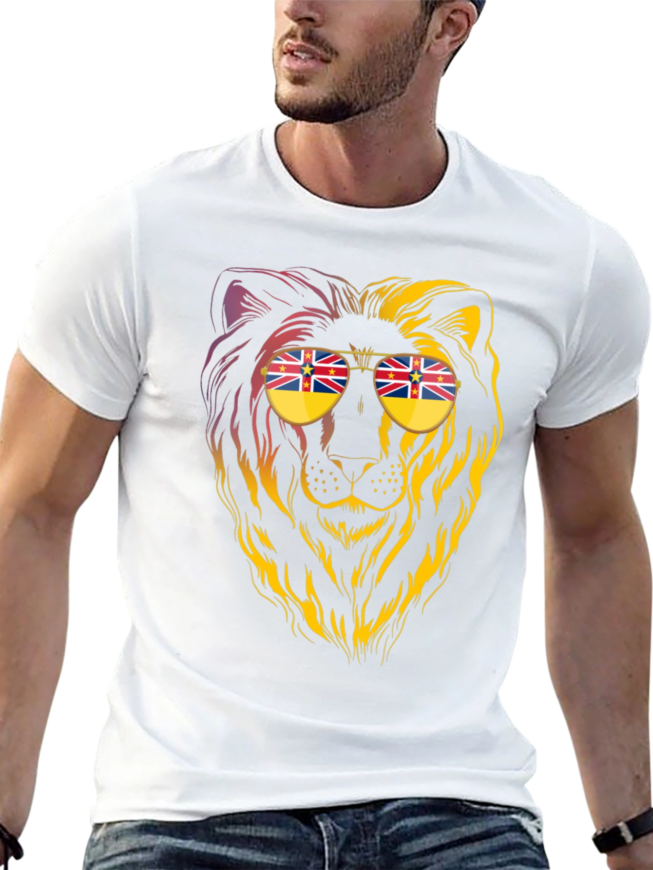 Black Lion Sunglasses Graphic Tee - Cool & Unique Design view 13