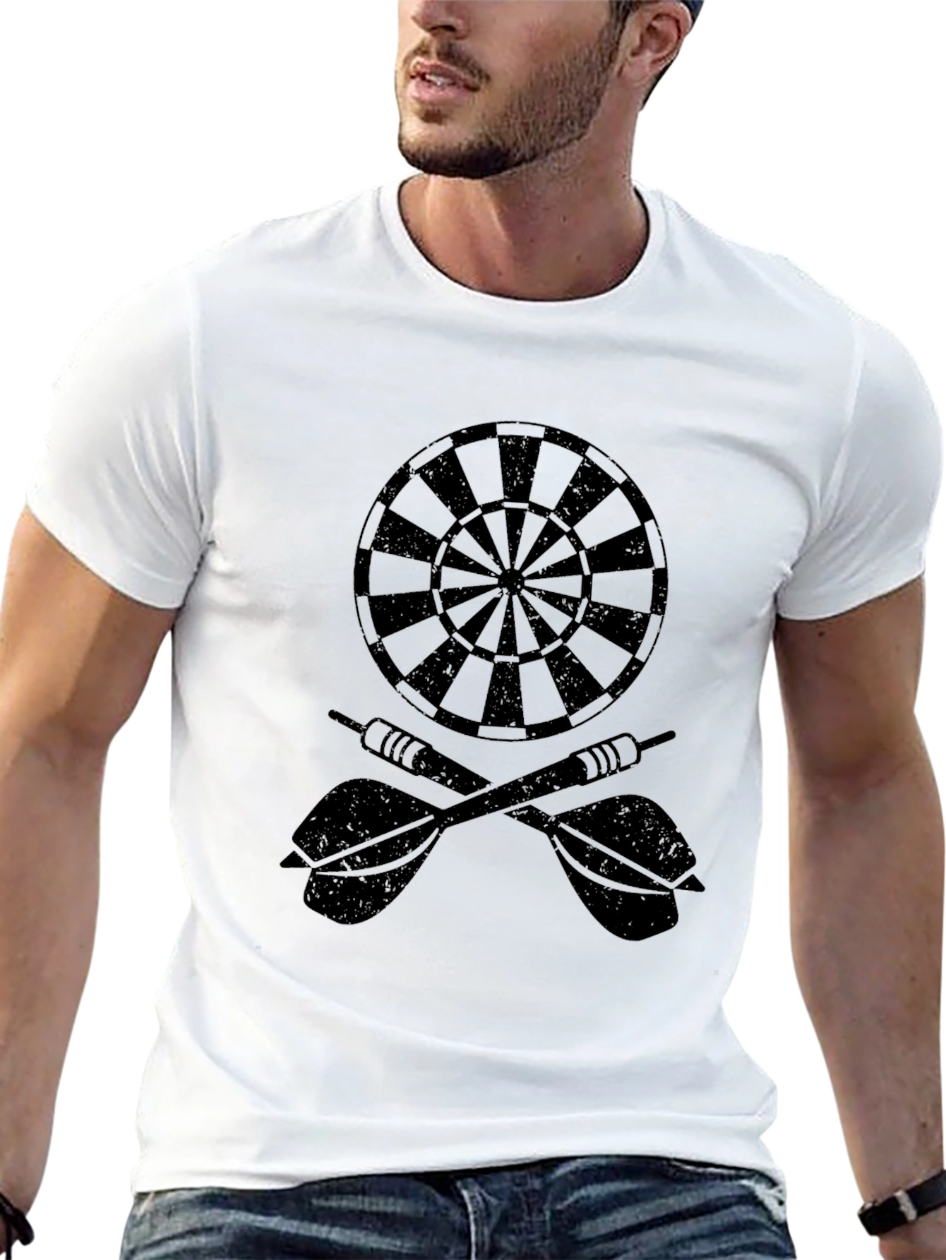 Black Darts and Dartboard Graphic Tee - Classic Black view 13