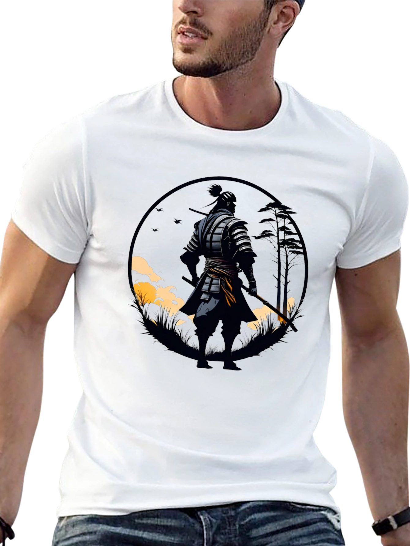 Black Samurai Warrior Graphic Tee - Stylish Black T-Shirt view 13
