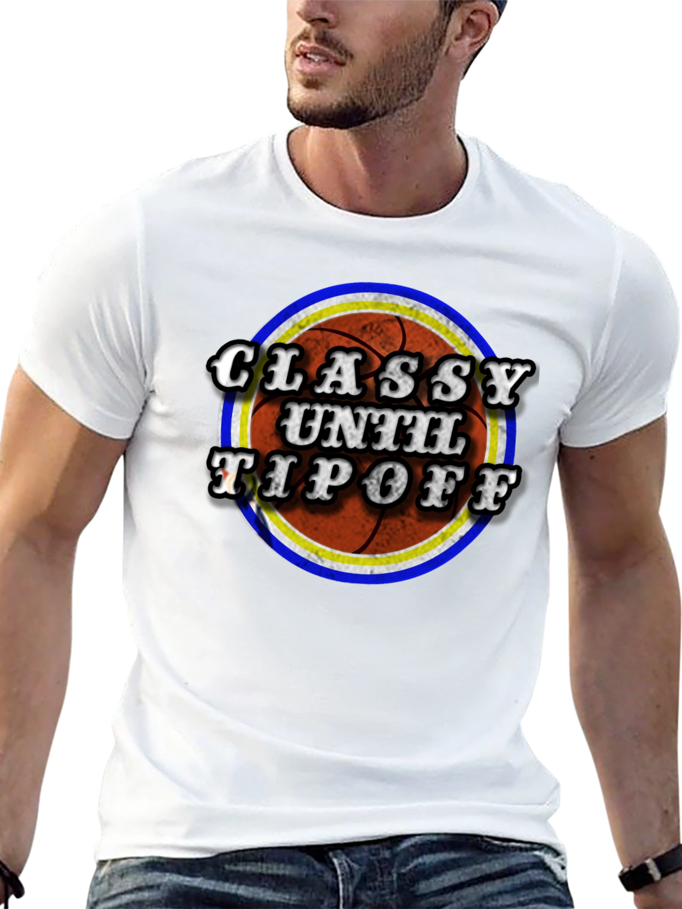 Black Classy Until Tipoff Basketball Graphic Tee view 13
