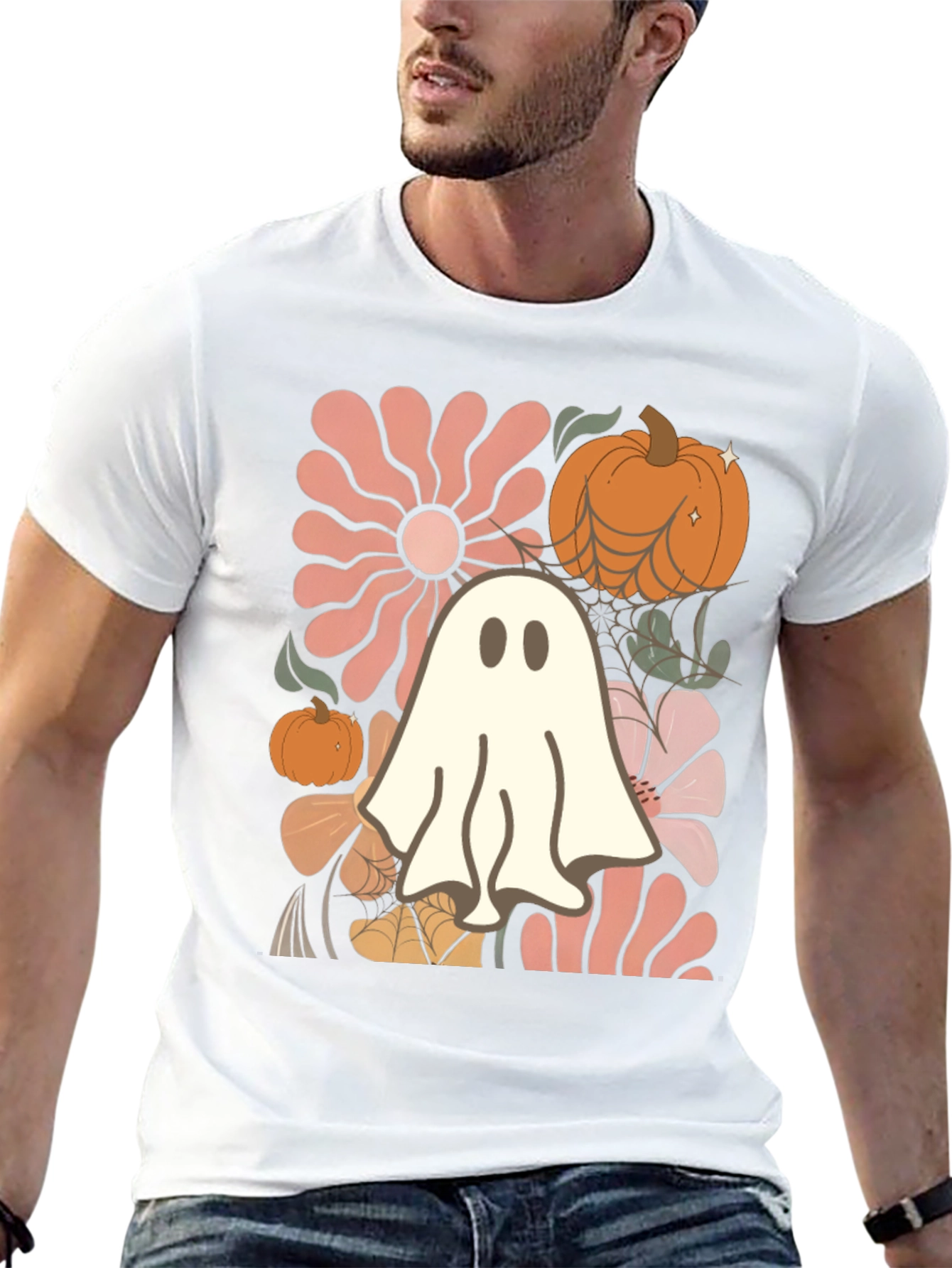 Black Spooky Season Ghost T-Shirt view 13