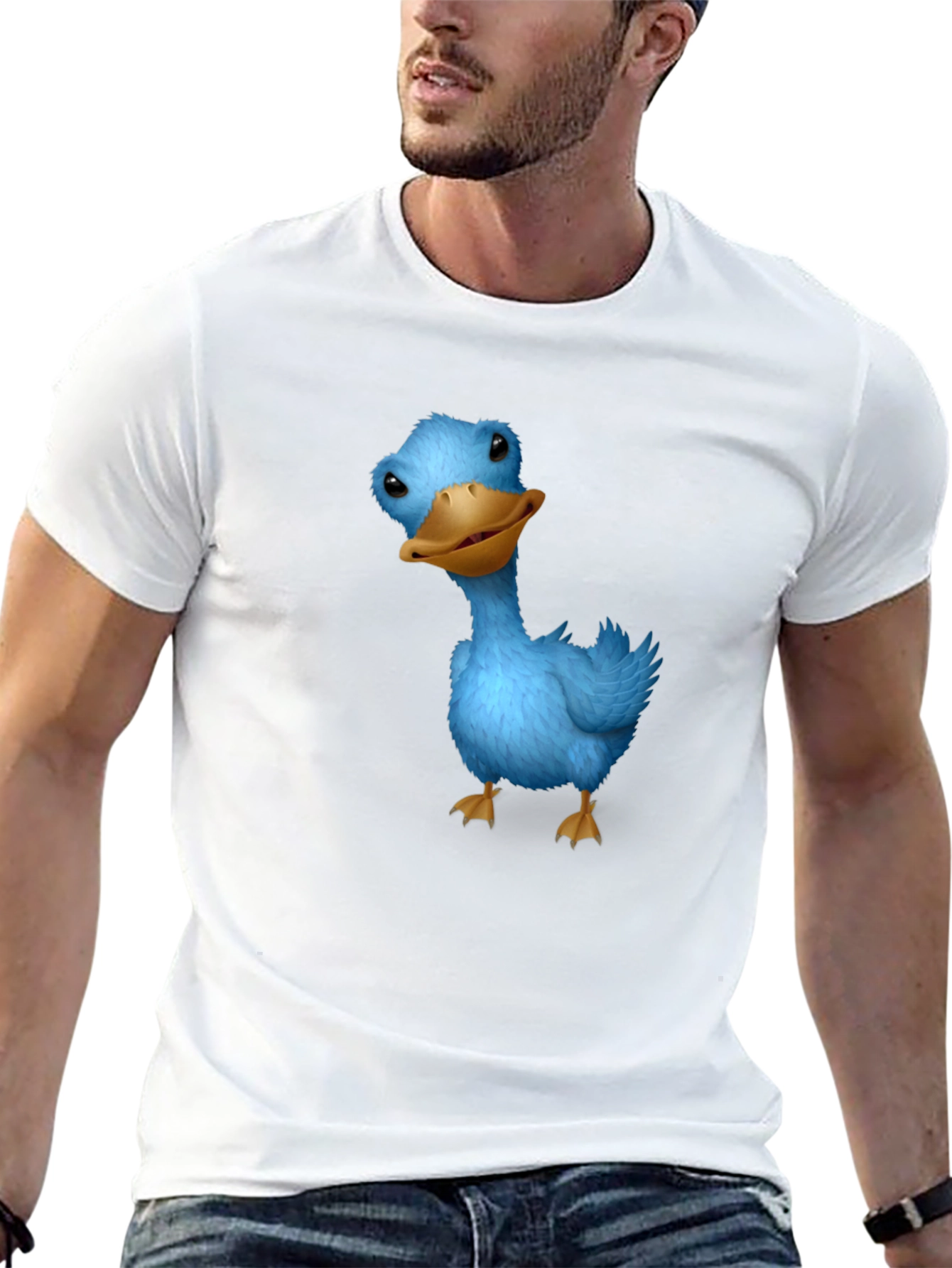 Black Blue Duck Graphic Tee - Soft Cotton Casual T-Shirt view 13