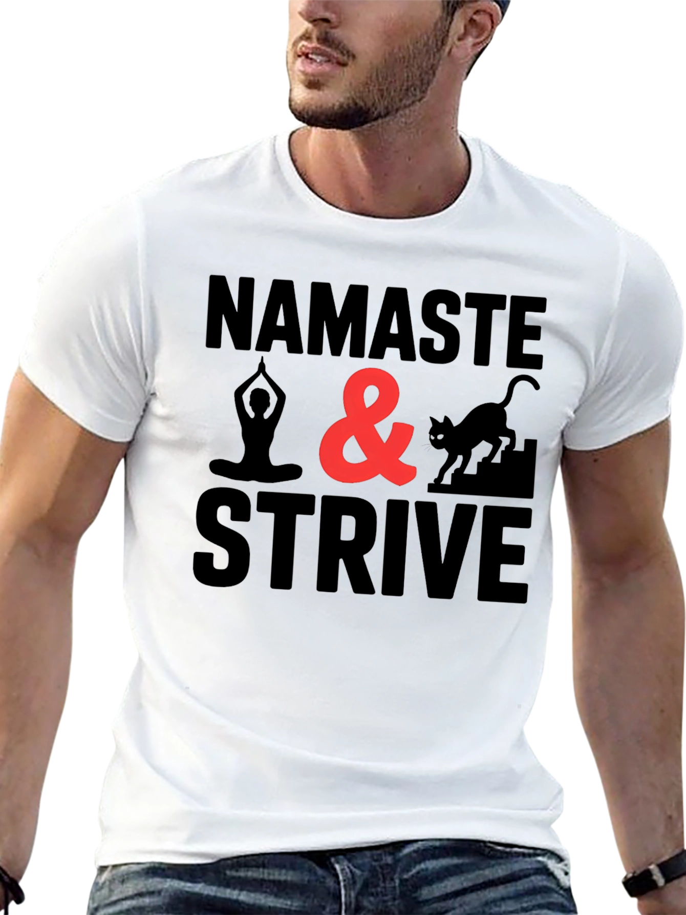 Black Namaste & Strive Graphic Tee view 13