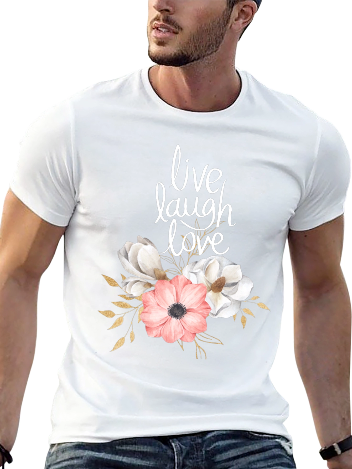 Black Live Laugh Love Floral Graphic T-Shirt view 13