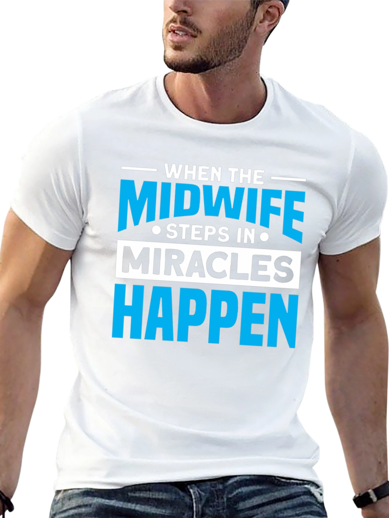 Black Midwife Miracles Happen T-Shirt - Unisex view 13