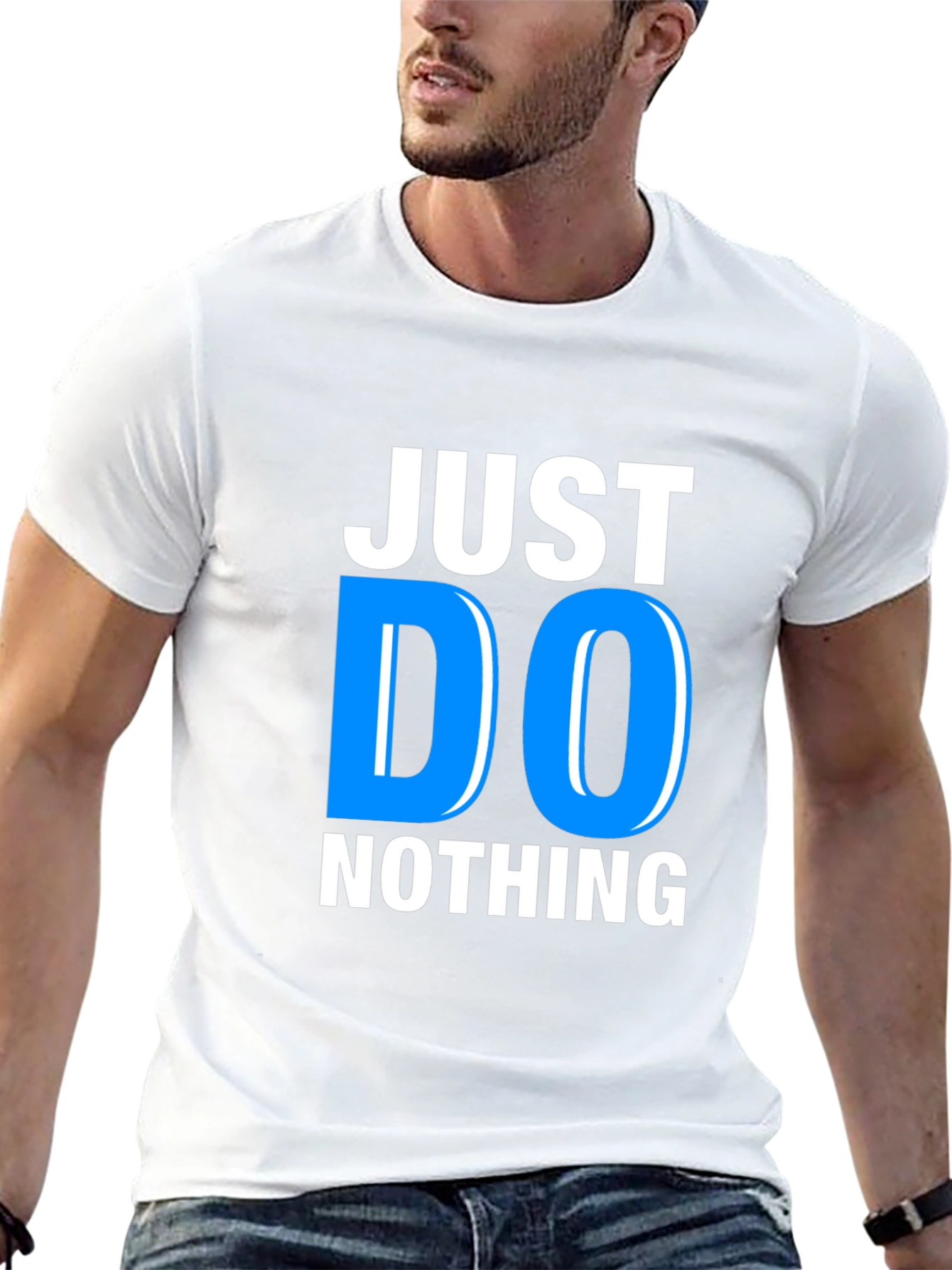 Black Just Do Nothing Black Graphic T-Shirt view 13