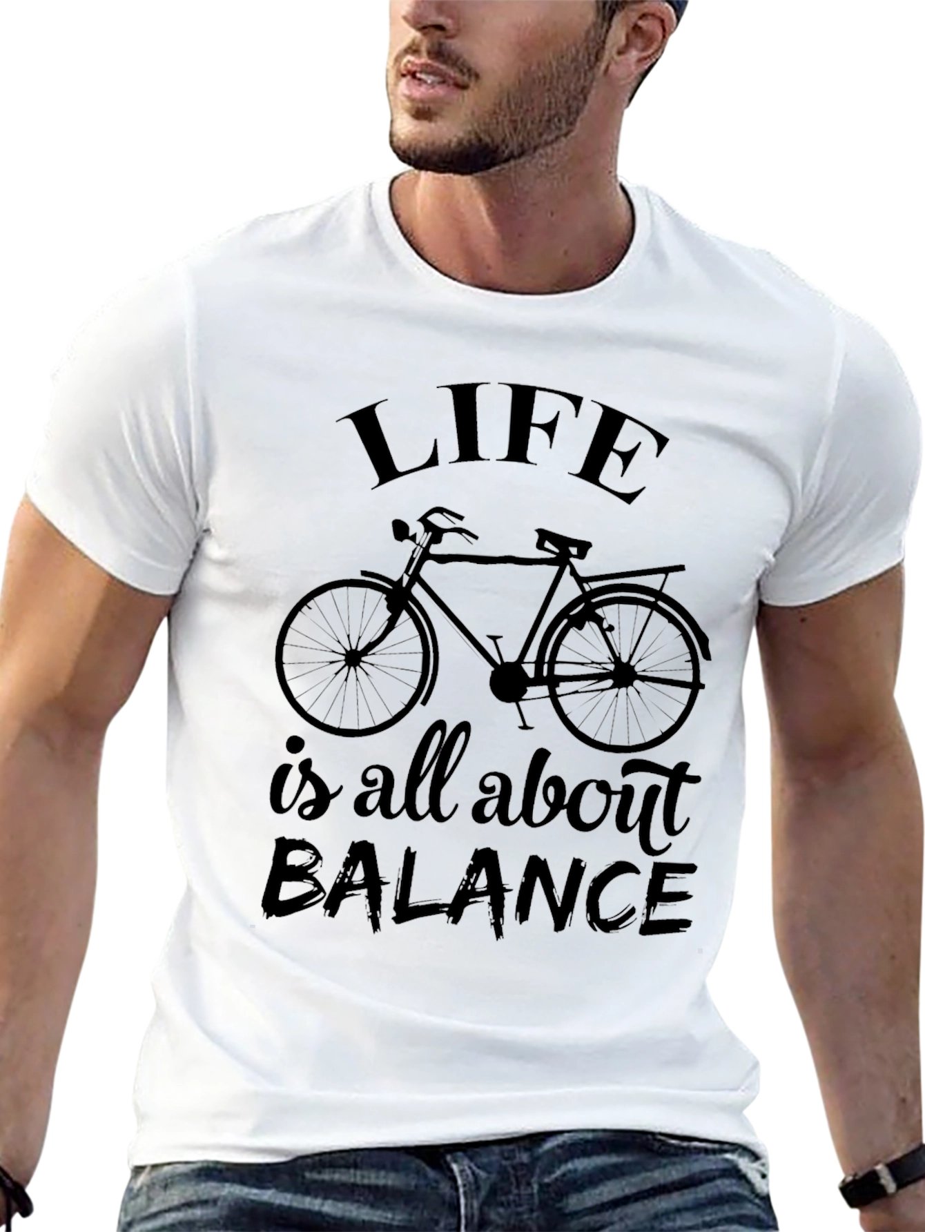 Black Life is Balance T-Shirt - Bicycle Design view 13