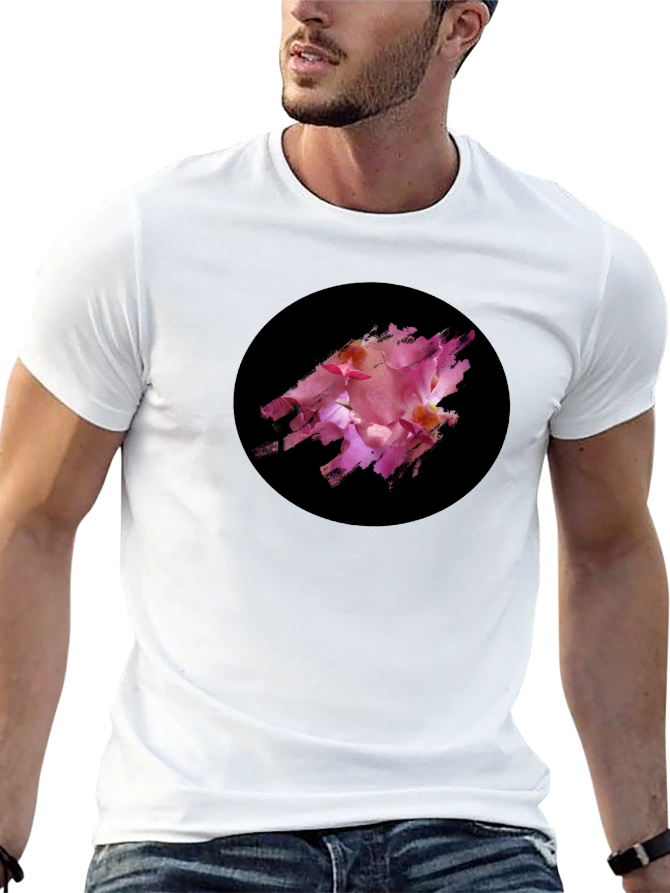 Black Black Tee with Floral Graphic Print view 13