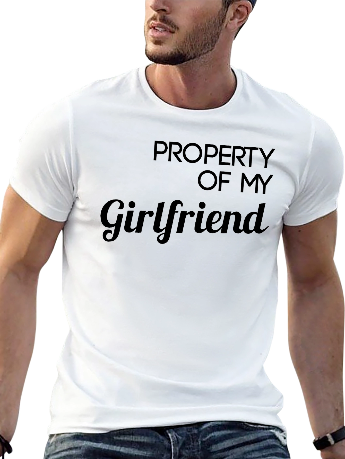 Black Property Of My Girlfriend T-Shirt Novelty Tee view 13
