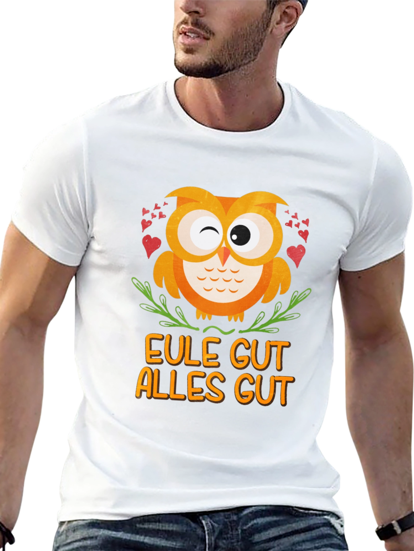 Black Eule Gut Alles Gut Owl T-Shirt - Black view 13