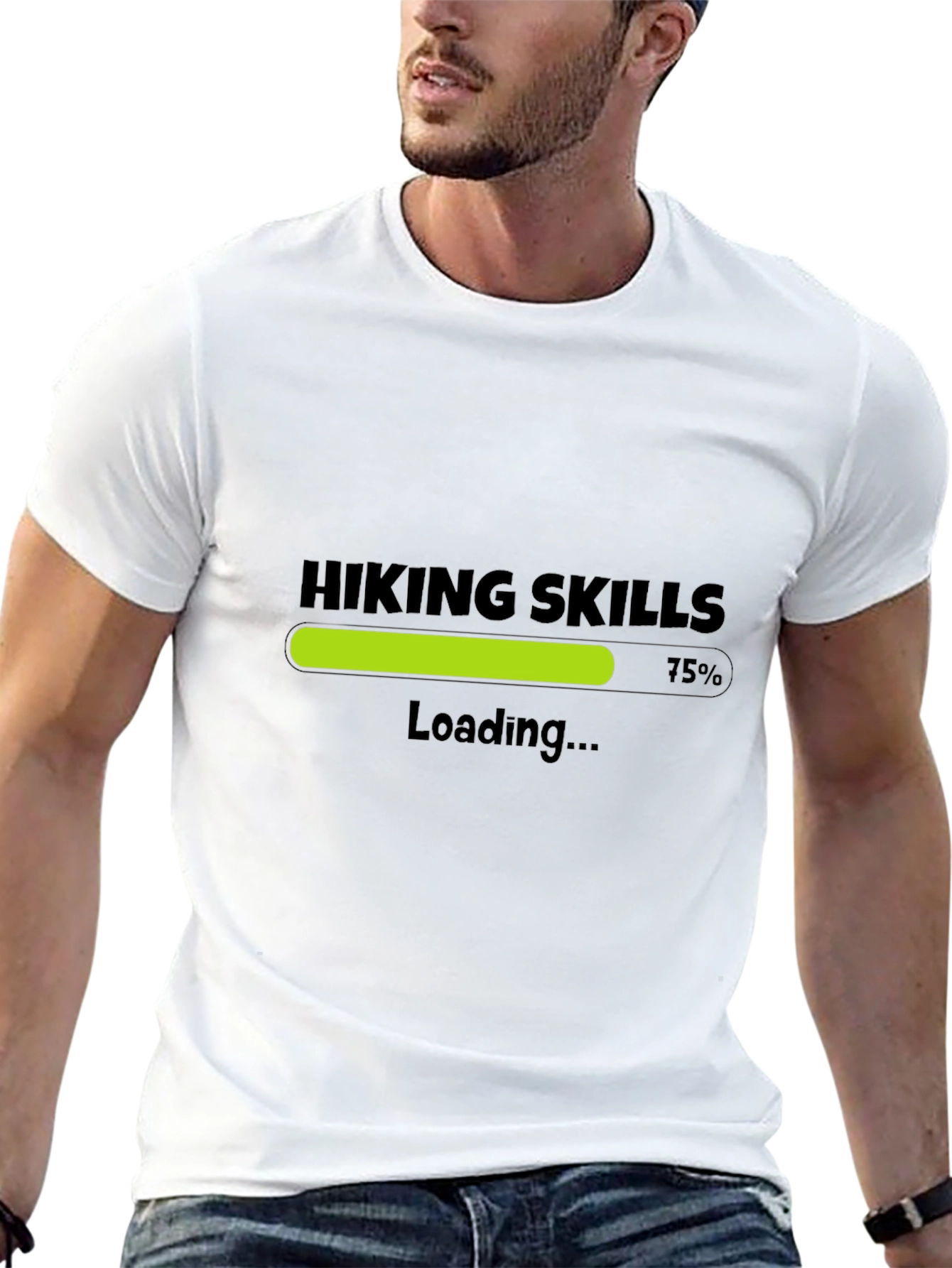 Black Hiking Skills Loading T-Shirt - Black view 13