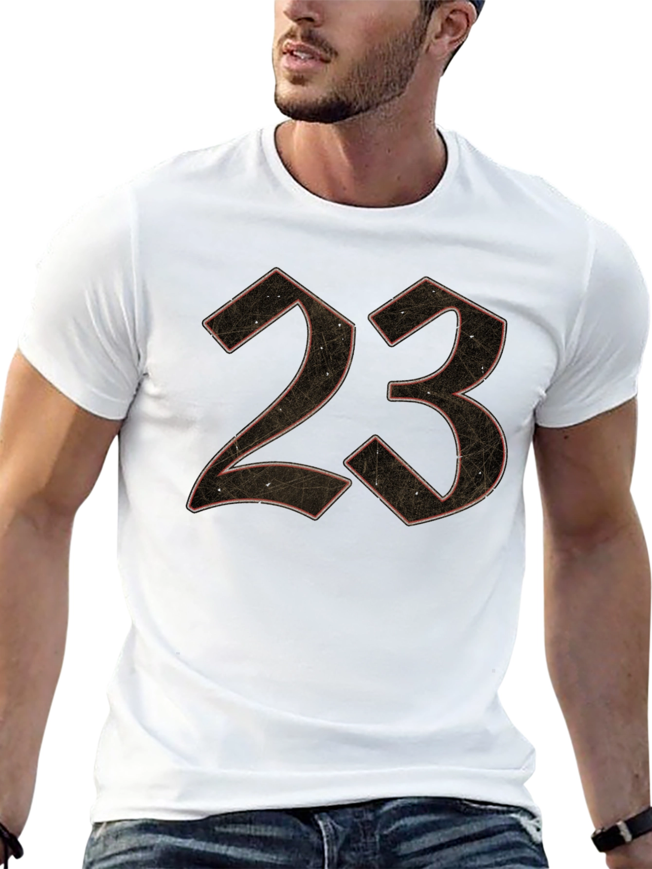 Black 23 Graphic Print Men's Black T-Shirt view 13