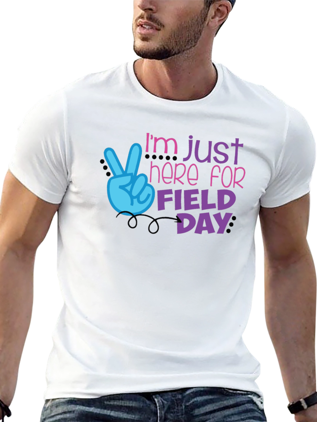 Black I'm Just Here for Field Day T-Shirt view 13