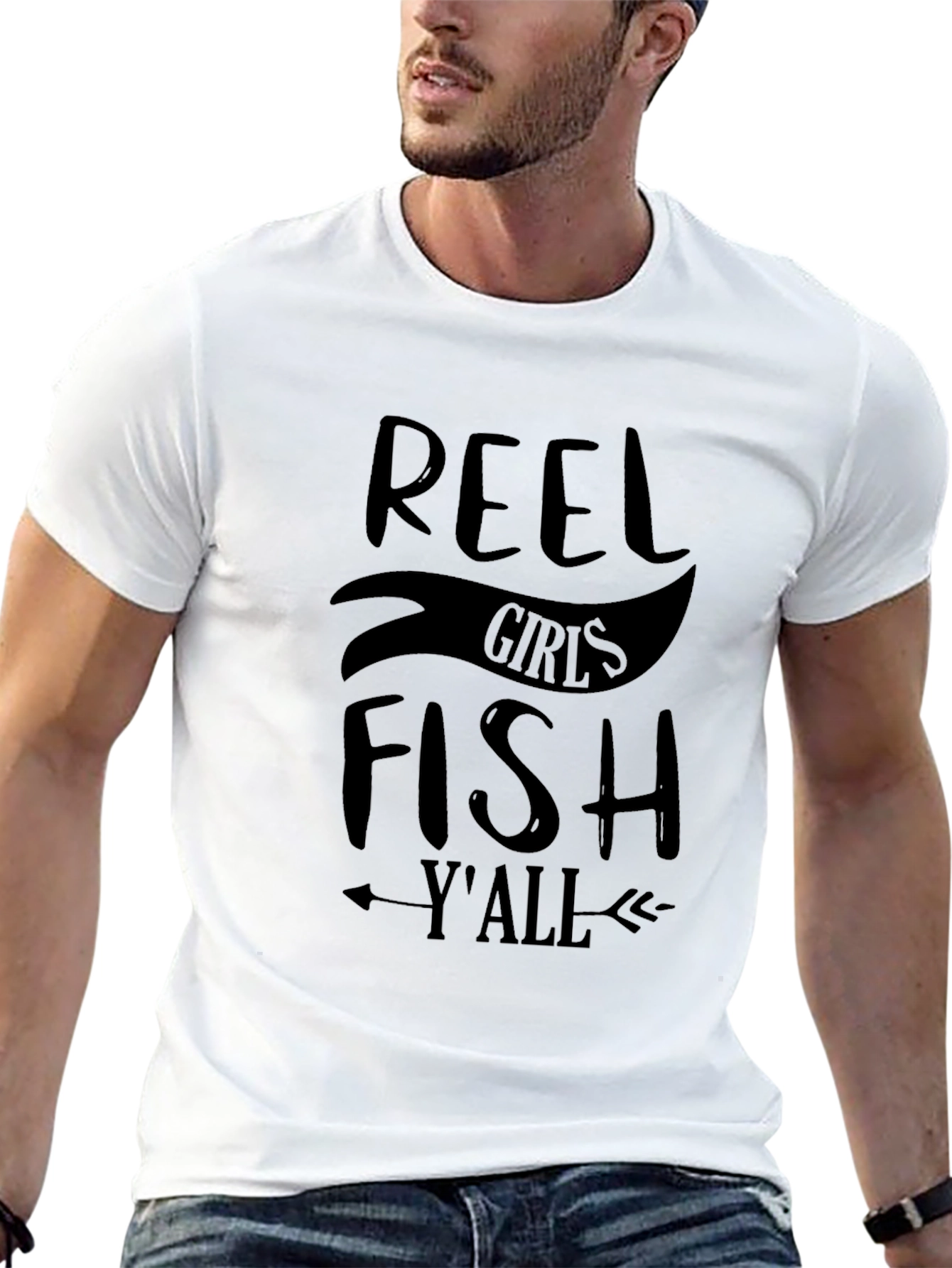 Black Reel Girls Fish Y'all Black T-Shirt view 13