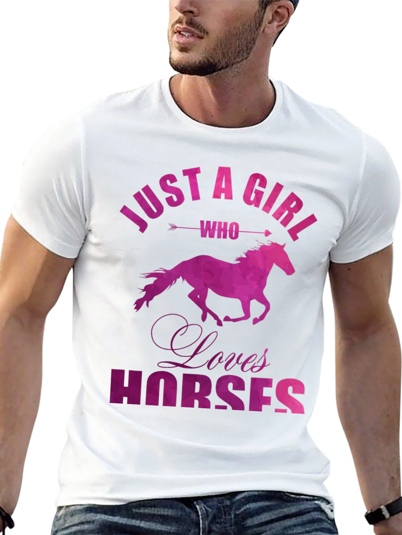 Black Just a Girl Who Loves Horses Graphic Tee view 13