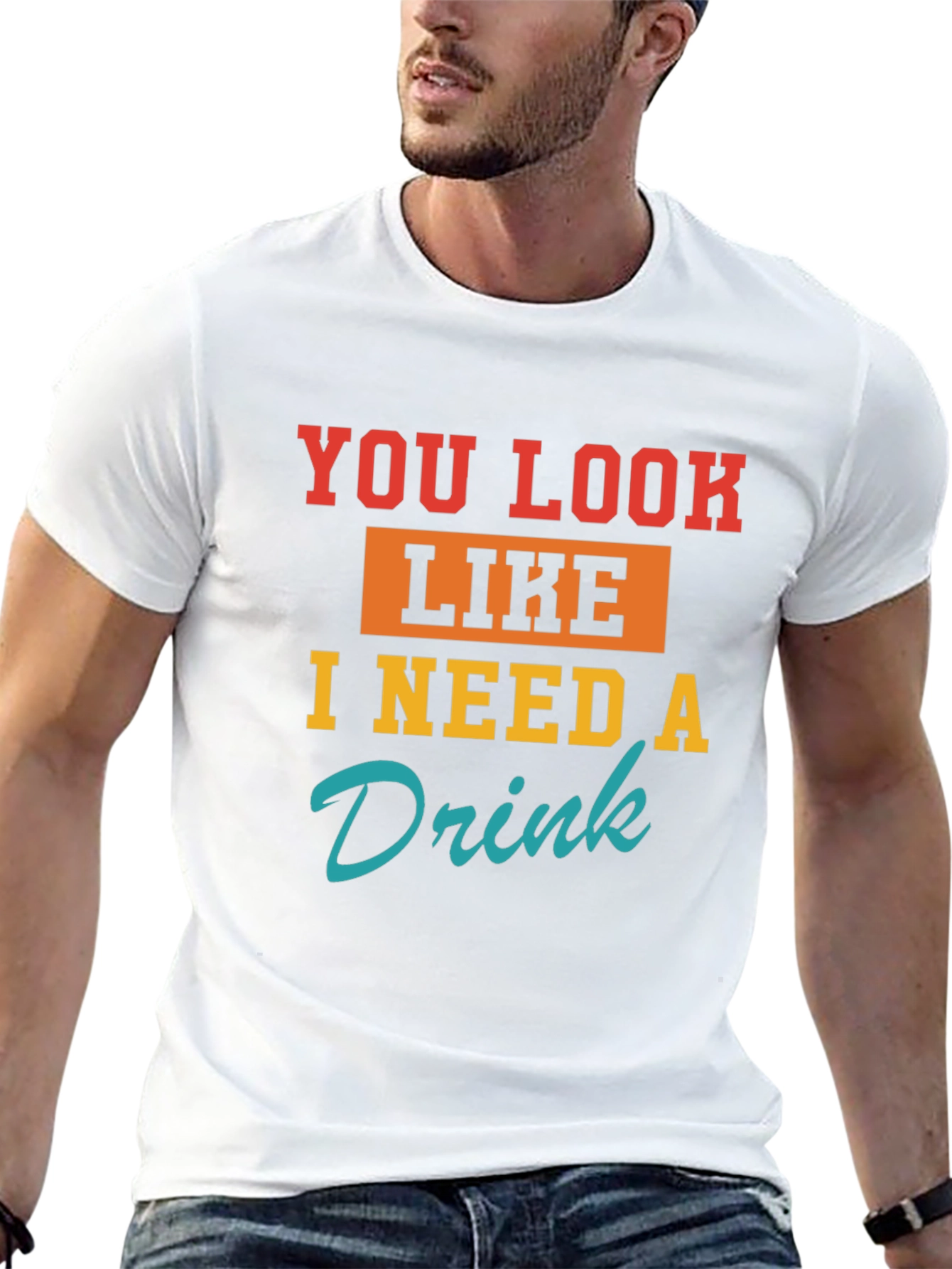 Black Funny You Look Like I Need A Drink Graphic T-Shirt view 13