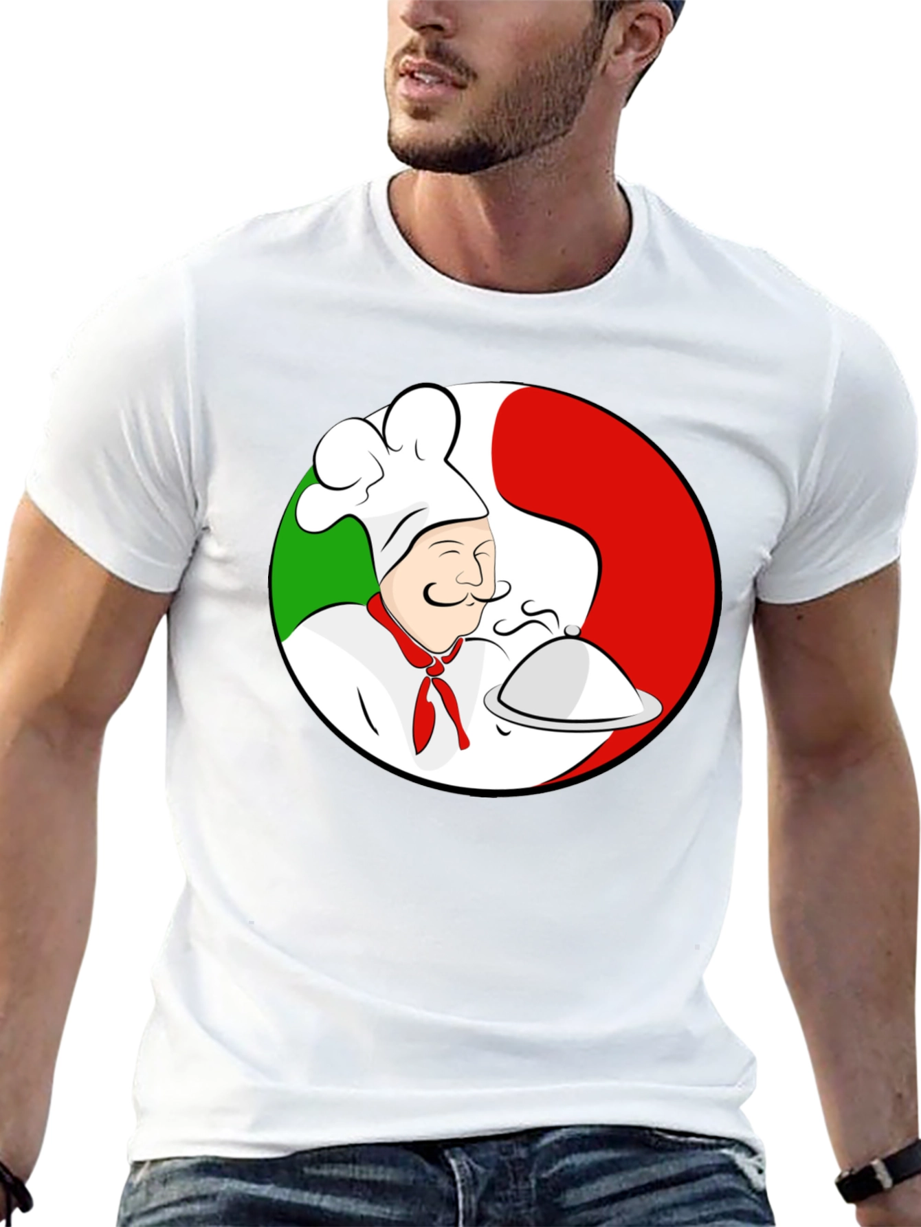 Black Chef Italian Flag T-Shirt view 13