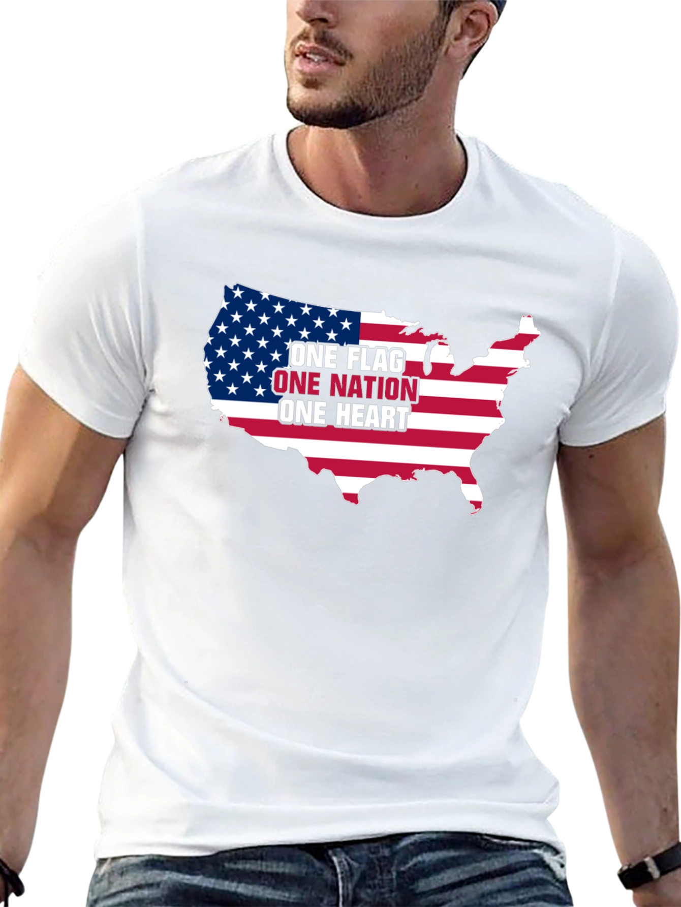 Black One Nation Patriotic T-Shirt view 13