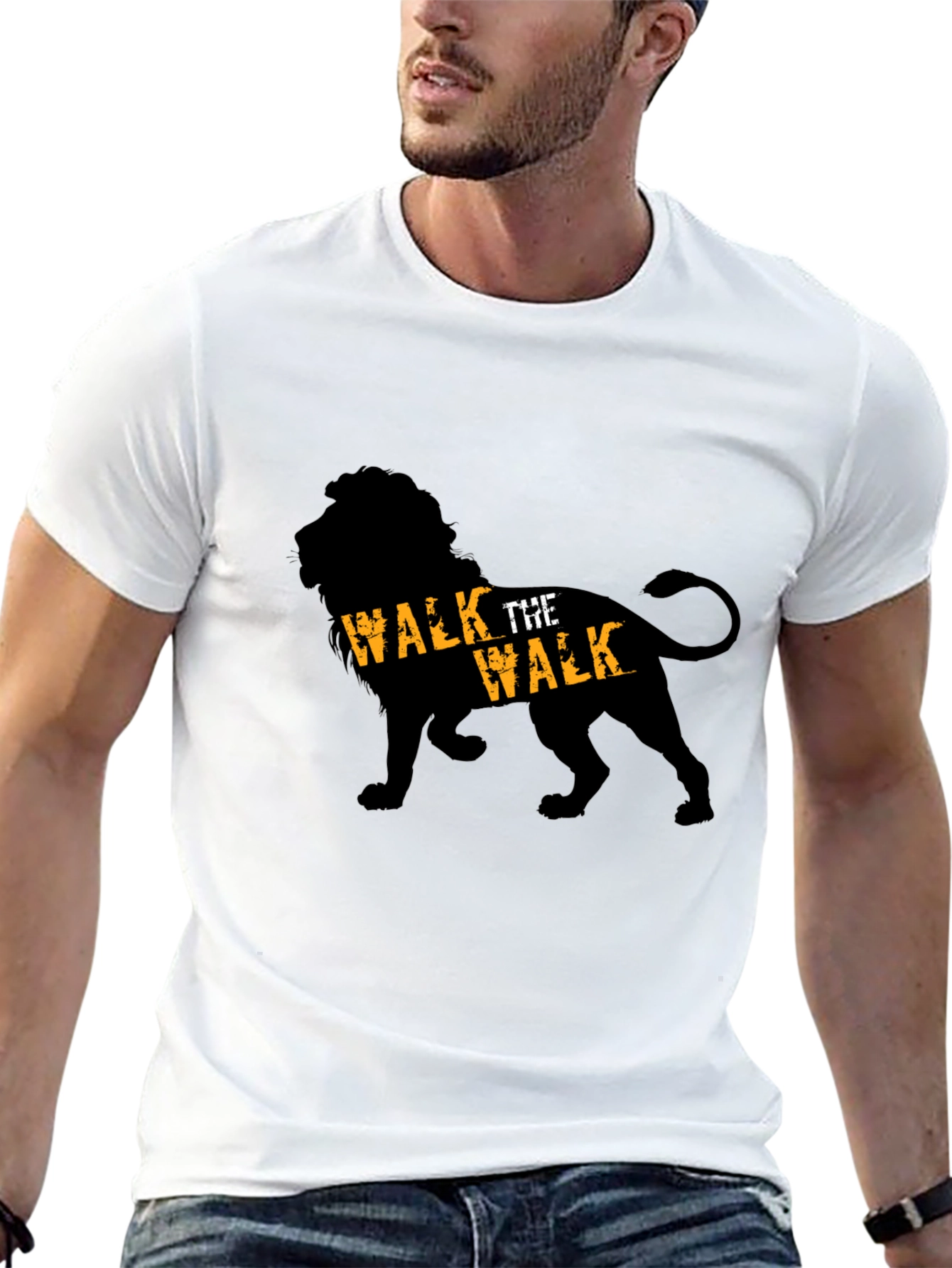 Black Walk The Walk Lion Graphic Tee - Black view 13
