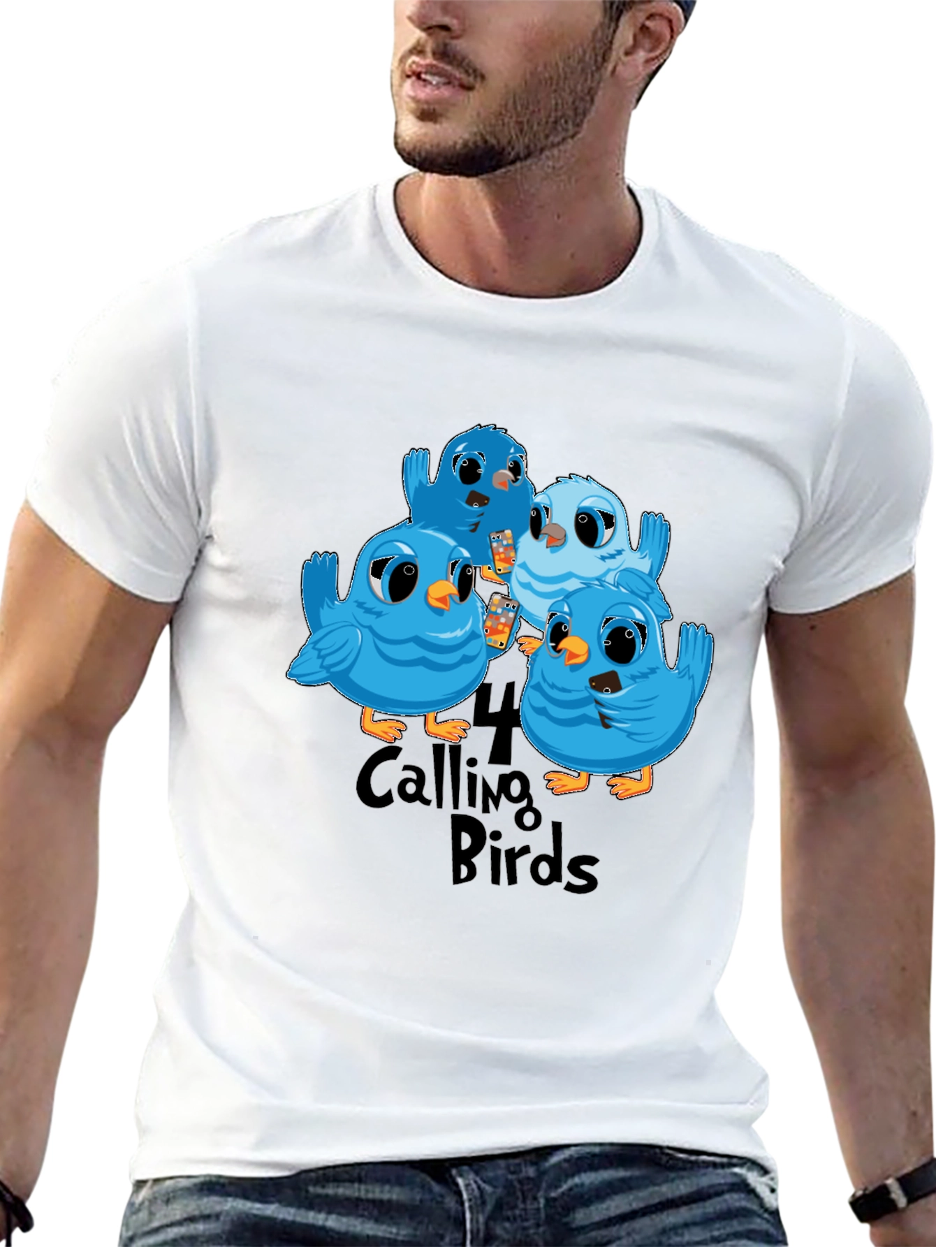 Black 4 Calling Birds Graphic Tee, Holiday Gift view 13