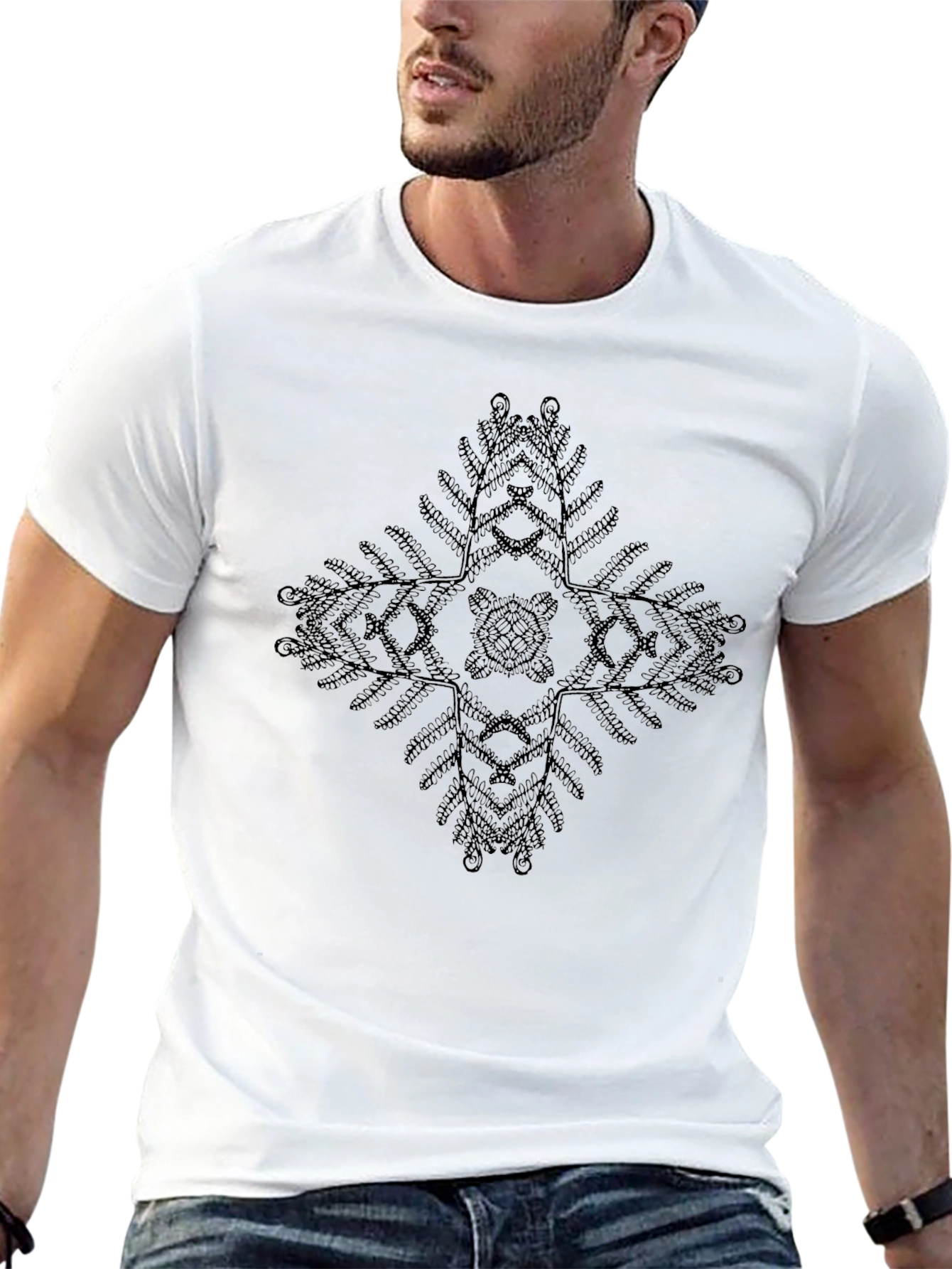 Black Ethnic Cross Graphic Black T-Shirt view 13