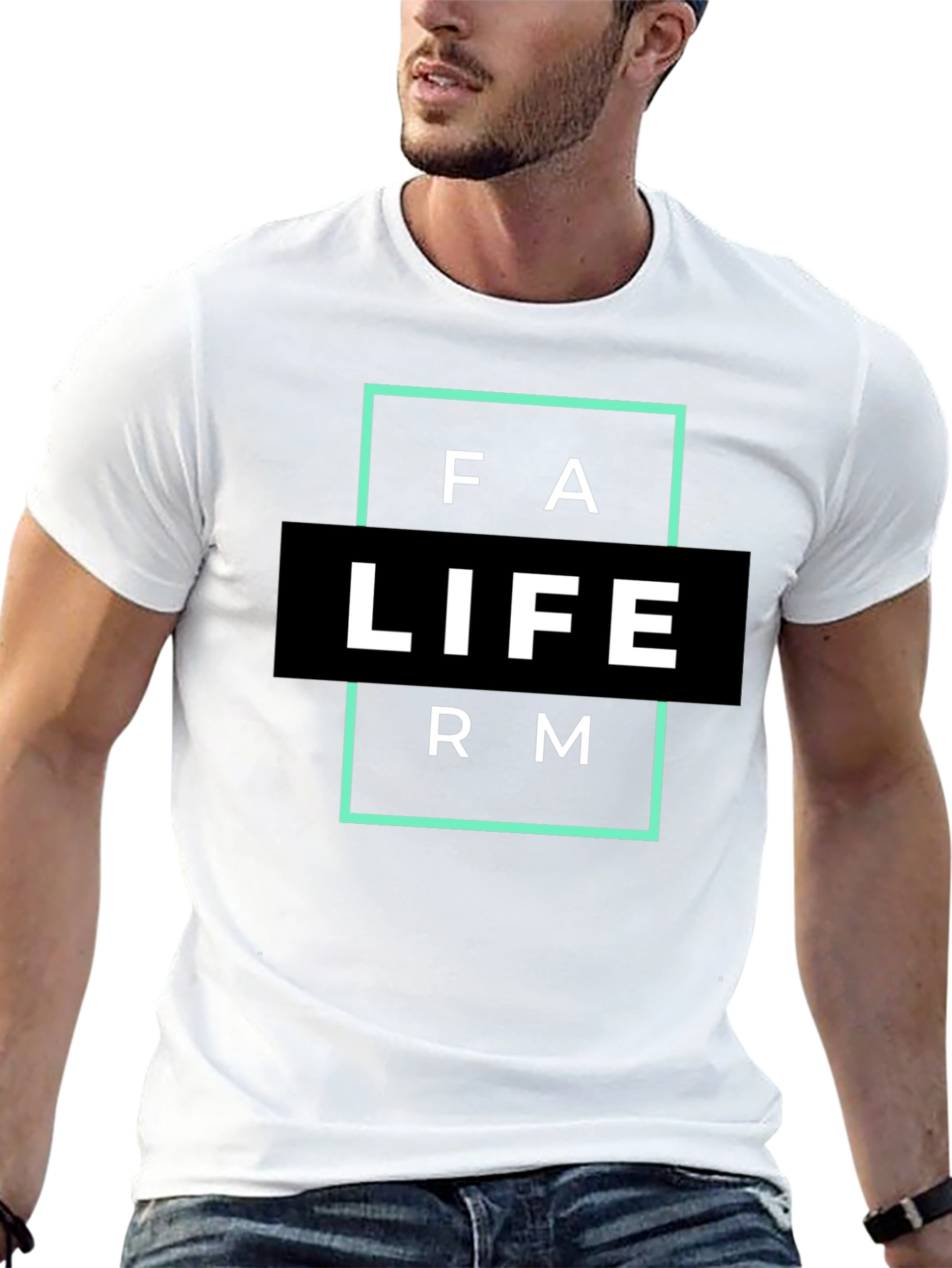 Farm Life Graphic T-Shirt - Black Cotton Blend - 13