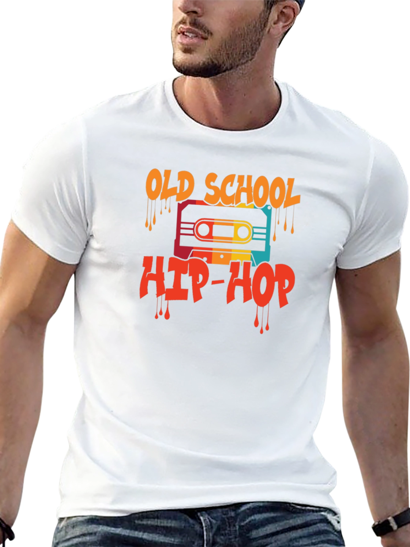 Black Old School Hip-Hop Graphic Tee view 13