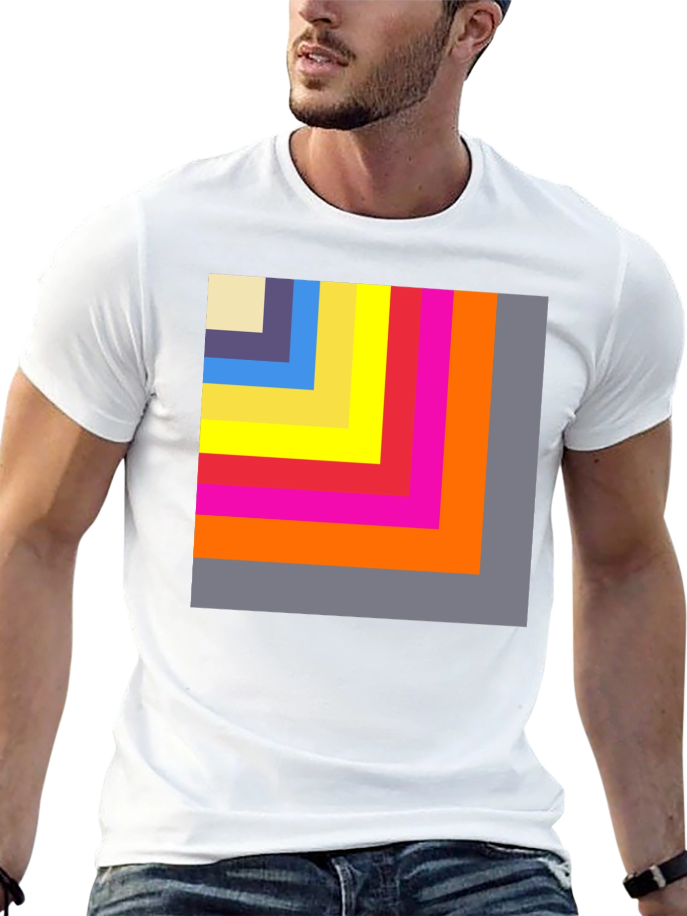 Black Geometric Block T-Shirt view 13