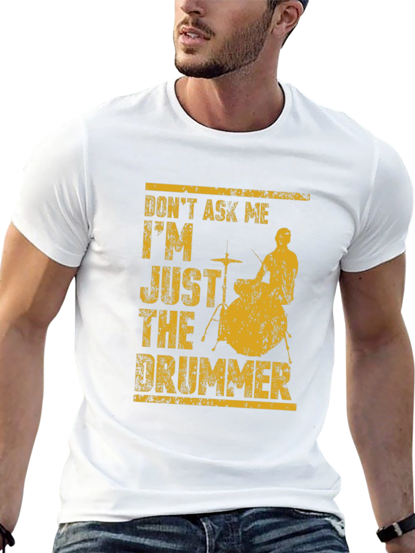 Black Drummer Tee: Don't Ask Me I'm Just The Drummer T-Shirt view 13