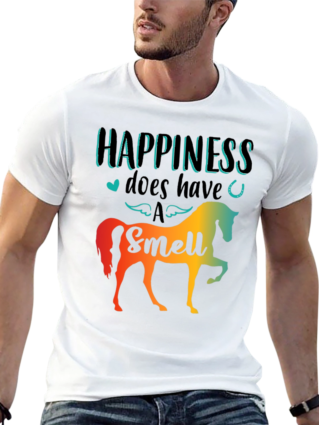 Black Happiness Has a Smell Horse T-Shirt view 13