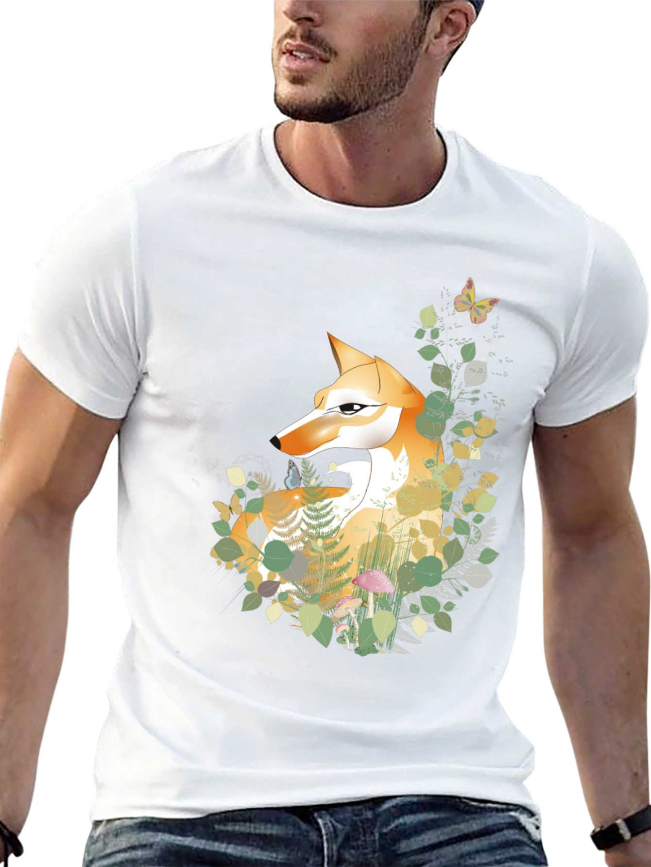 Black Fox & Forest Graphic Tee - Nature Inspired Design view 13