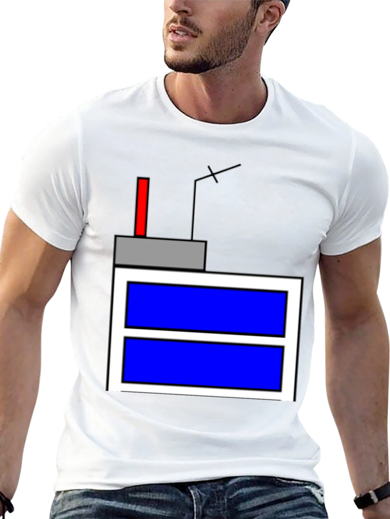 Black Novelty Graphic T-Shirt - Retro Tech Design view 13