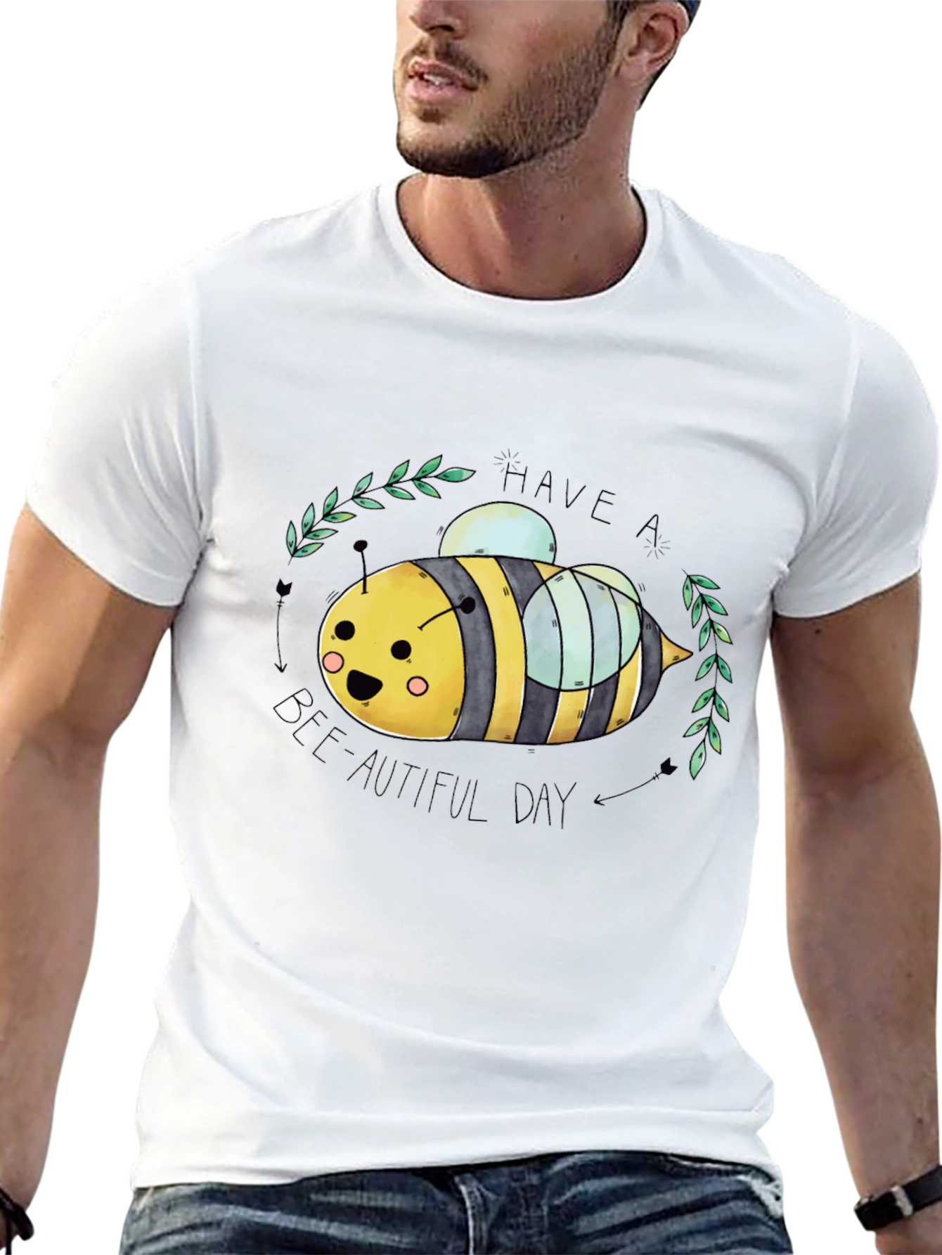 Black Have a Bee-utiful Day Graphic Tee view 13