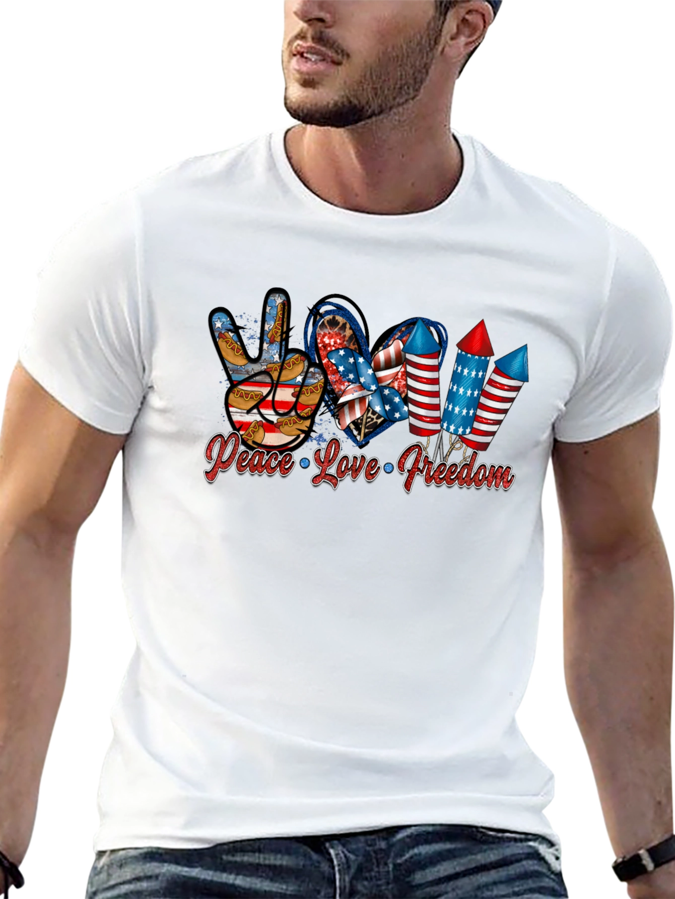 Peace Love Freedom Patriotic T-Shirt - 13