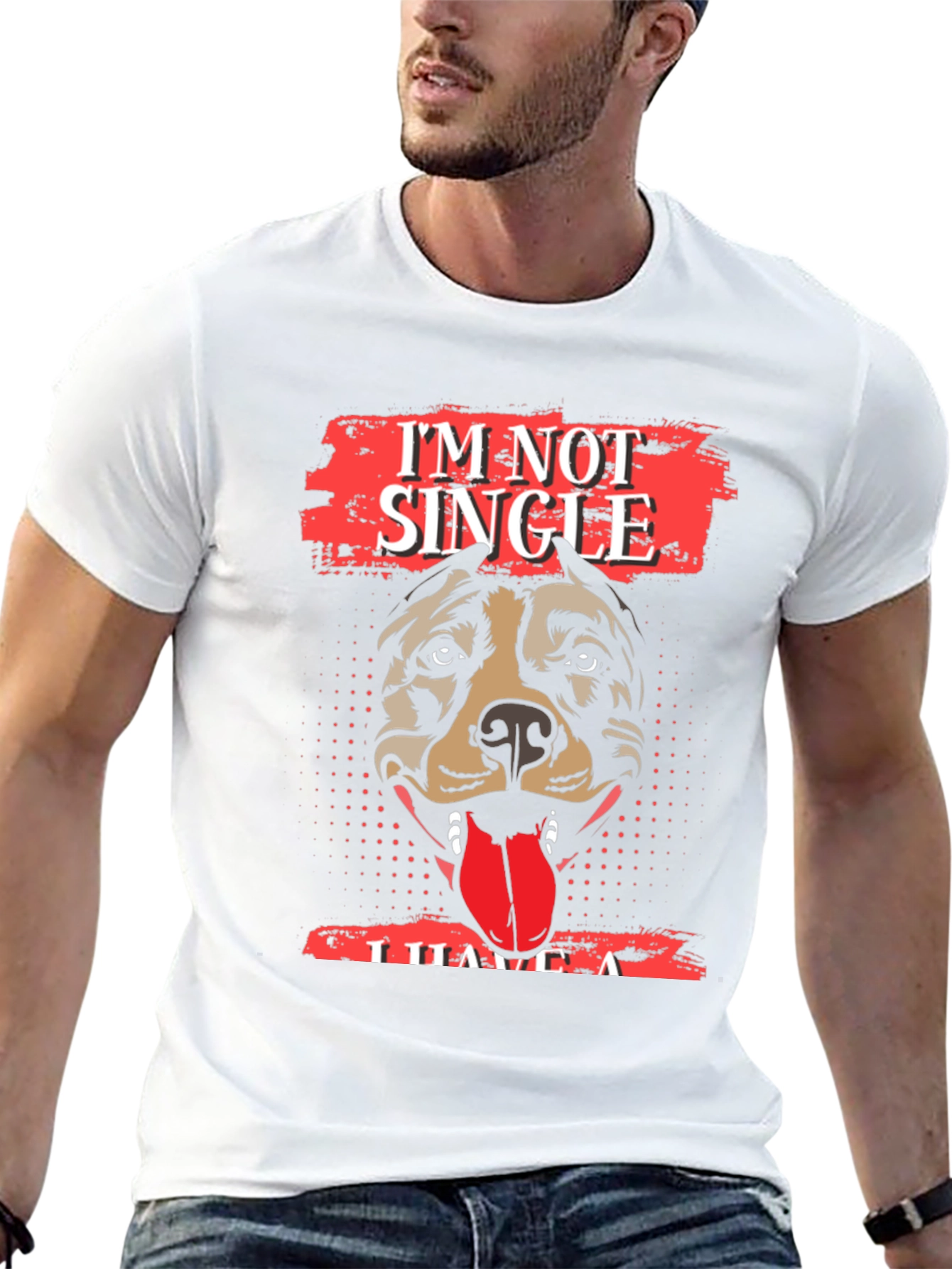 Black I'm Not Single, I Have A Dog T-Shirt - Black view 13
