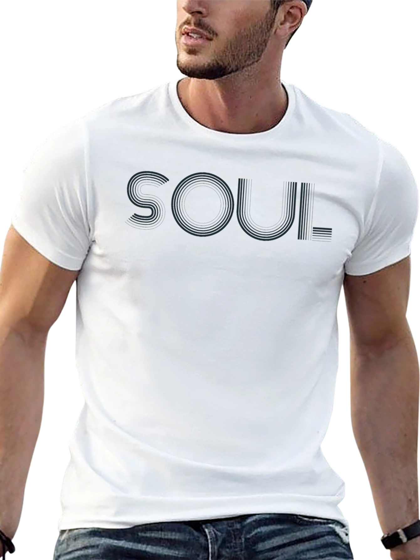 Black Men's Black SOUL Graphic Tee view 13