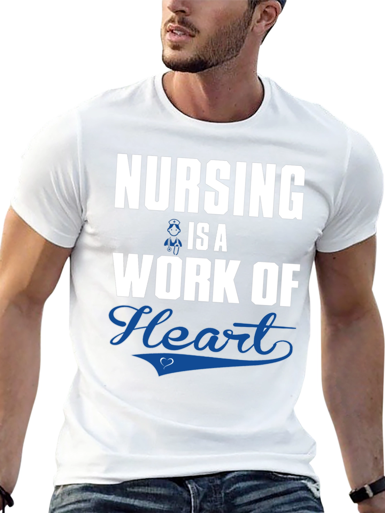 Black Nursing is a Work of Heart T-Shirt view 13