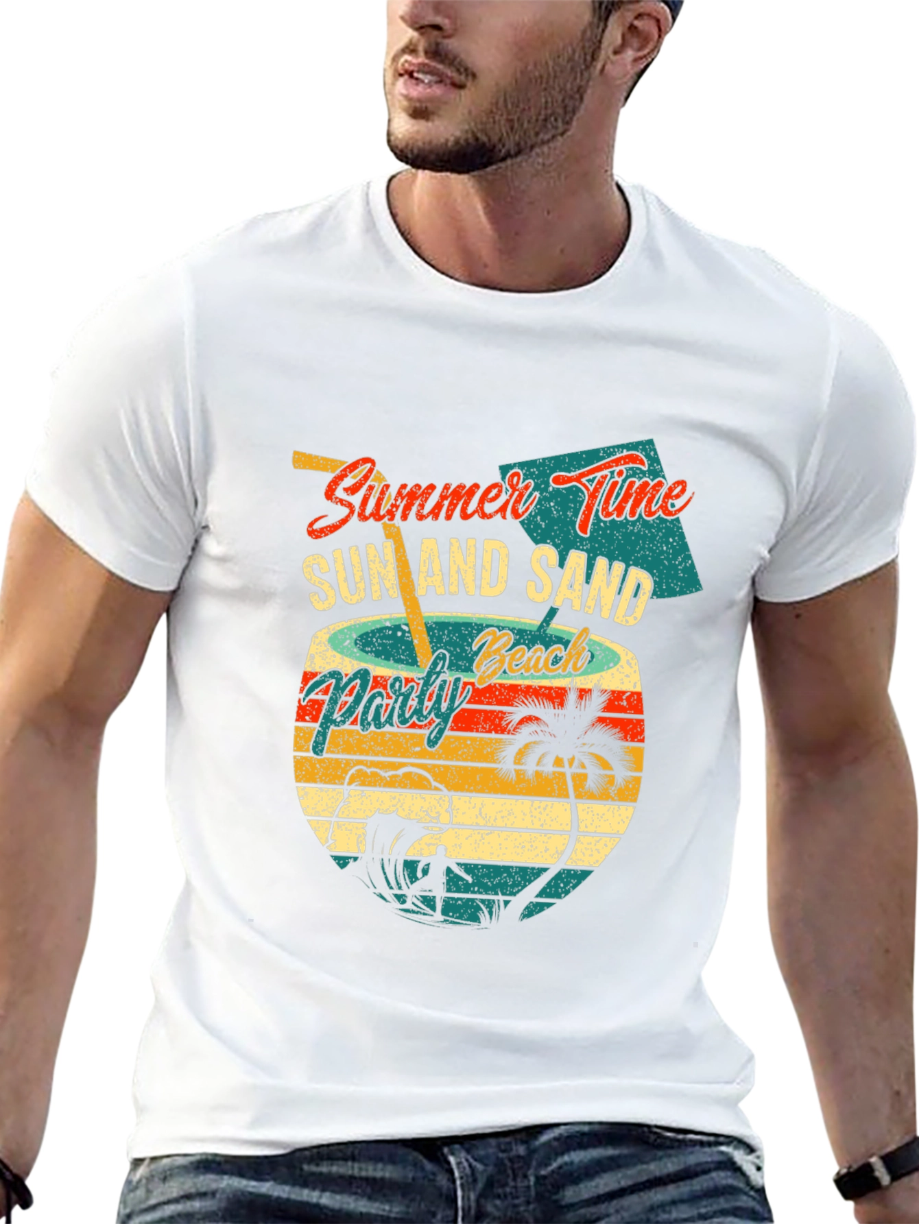 Black Summer Time Beach Party Graphic T-Shirt view 13
