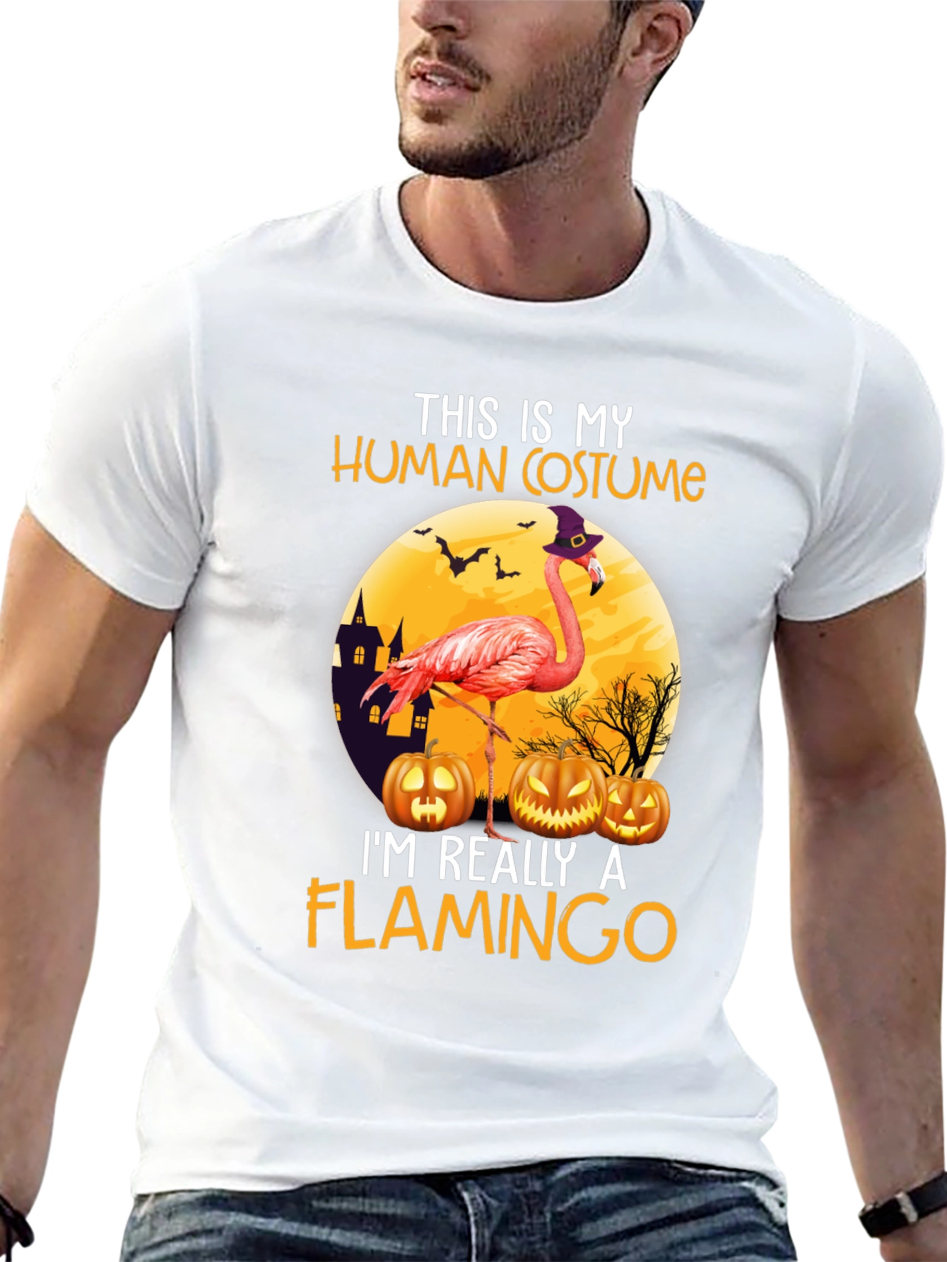 Black Flamingo Halloween Costume T-Shirt view 13