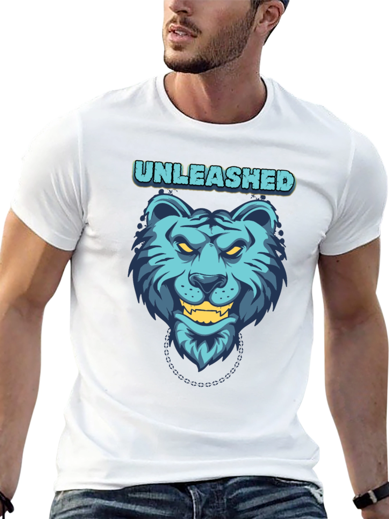 Black Unleashed Tiger Graphic Tee - Men's Black T-Shirt view 13