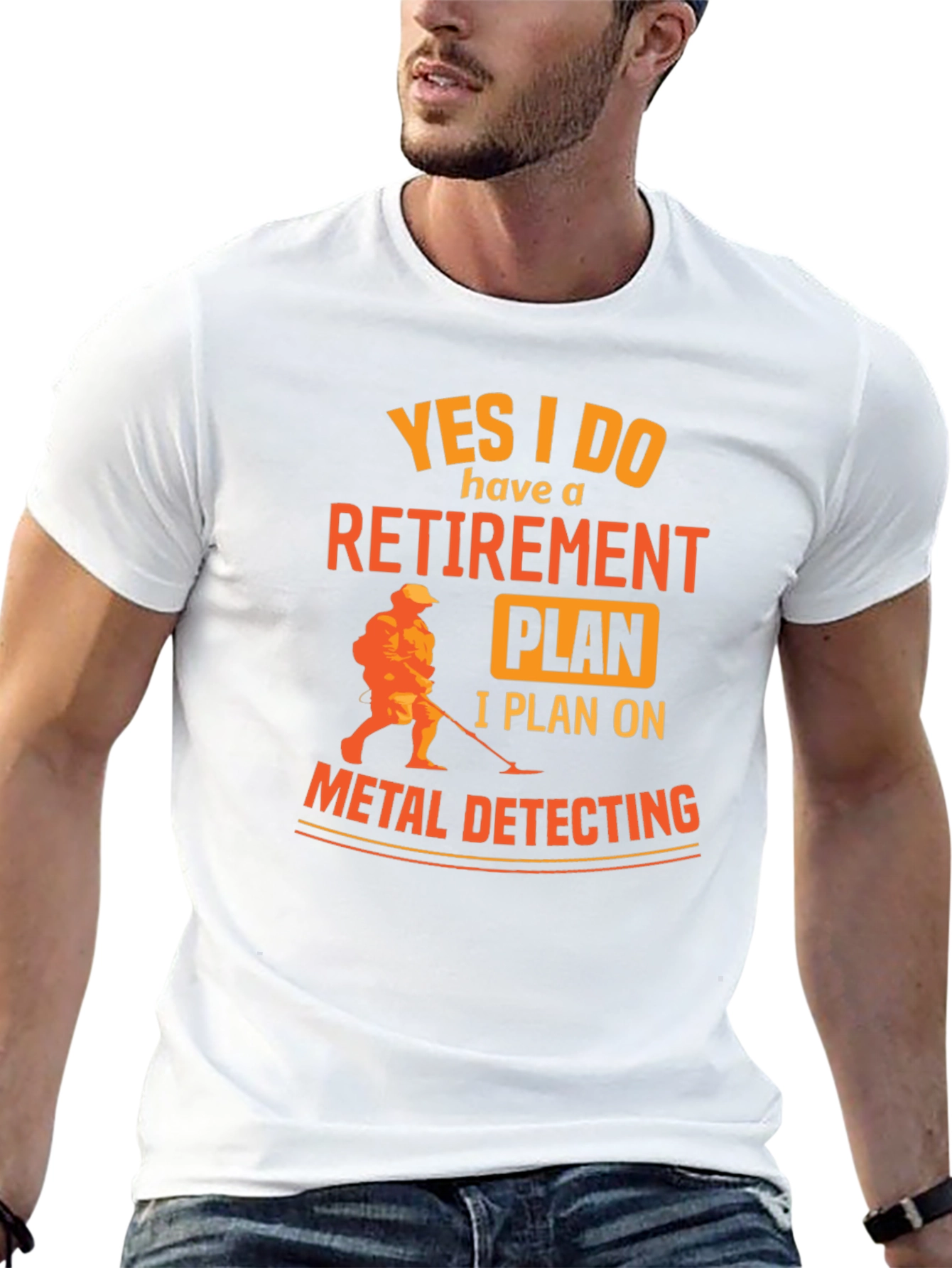 Black Retirement Plan Metal Detecting Graphic Tee view 13
