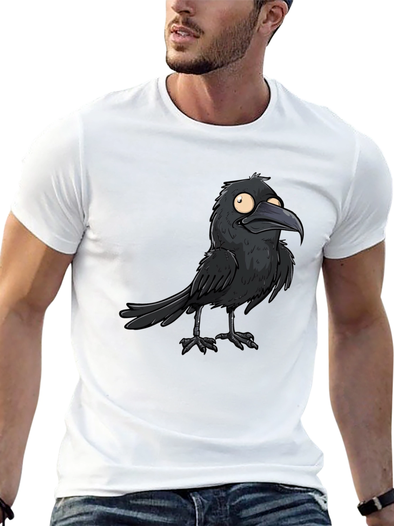 Black Raven Graphic Tee - Cool Bird Design T-Shirt view 13