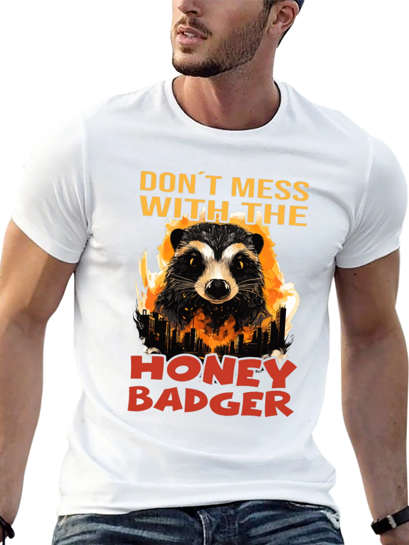 Black Don't Mess with the Honey Badger Graphic Tee view 13