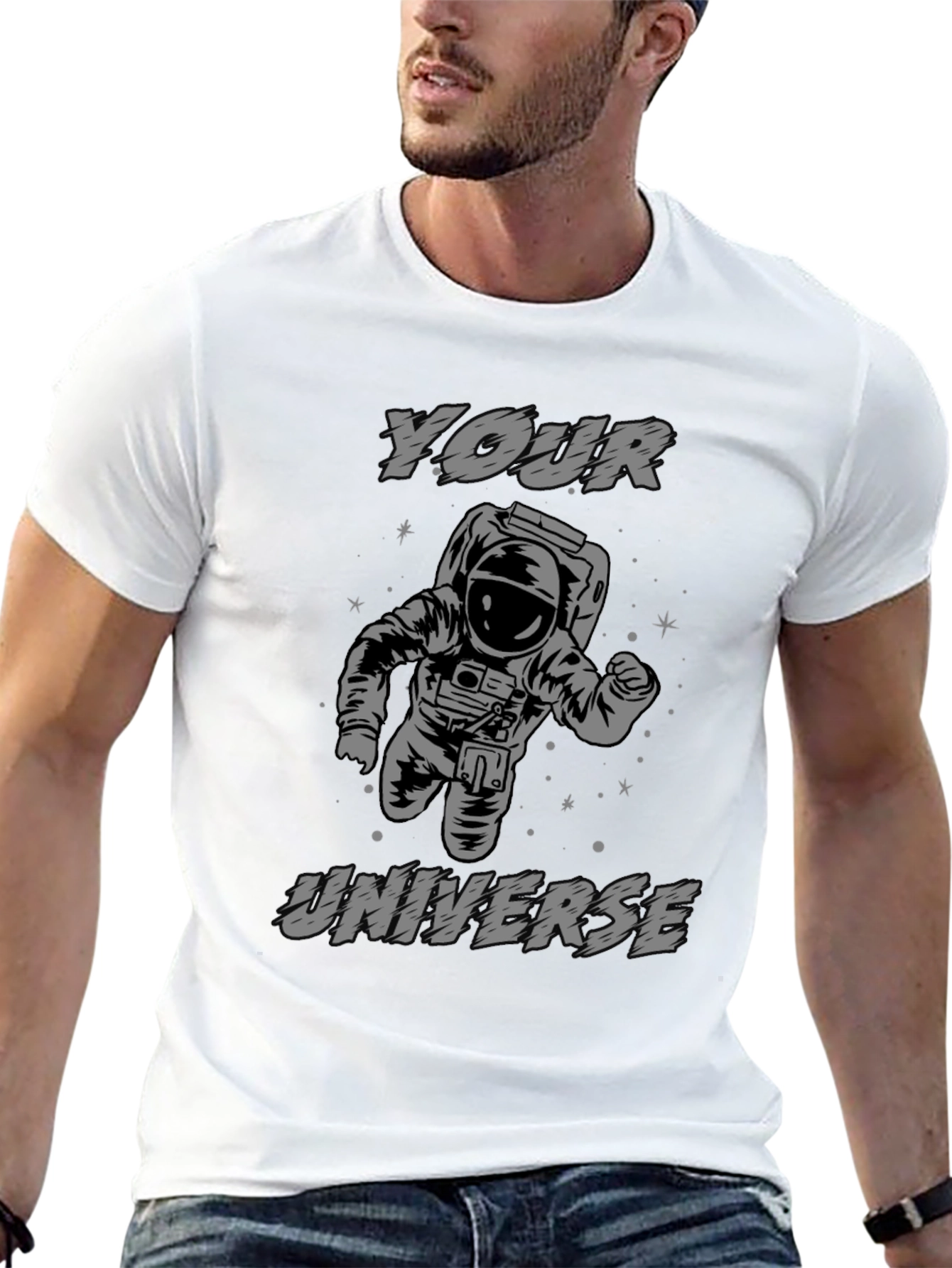 Black Your Universe Astronaut Graphic T-Shirt view 13